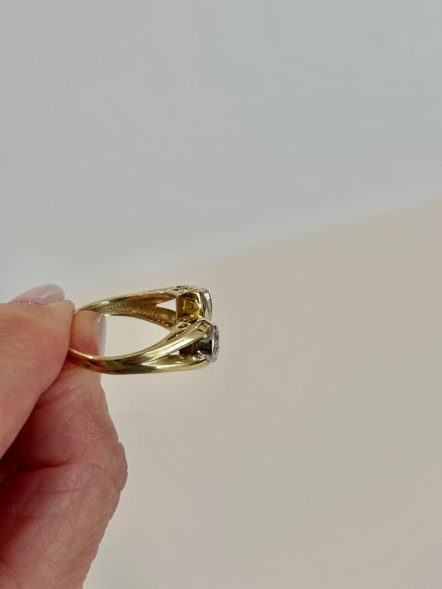 Vintage 14K Yellow Gold Diamond Pear Shaped Cluster Ring | Cocktail Statement Ring