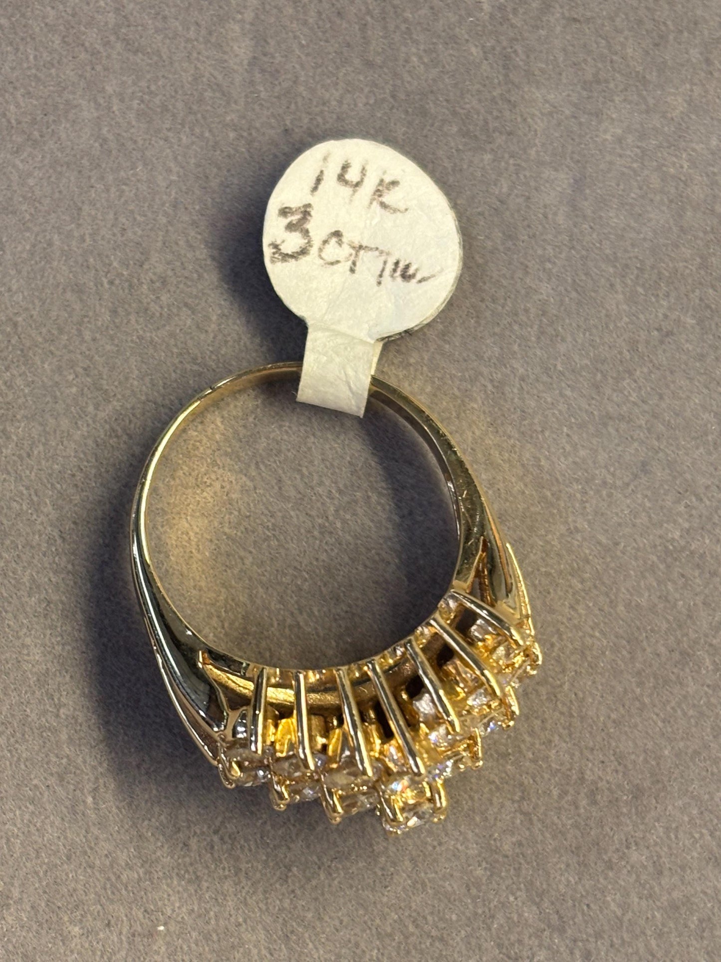 Vintage Diamond Waterfall Ring 14k