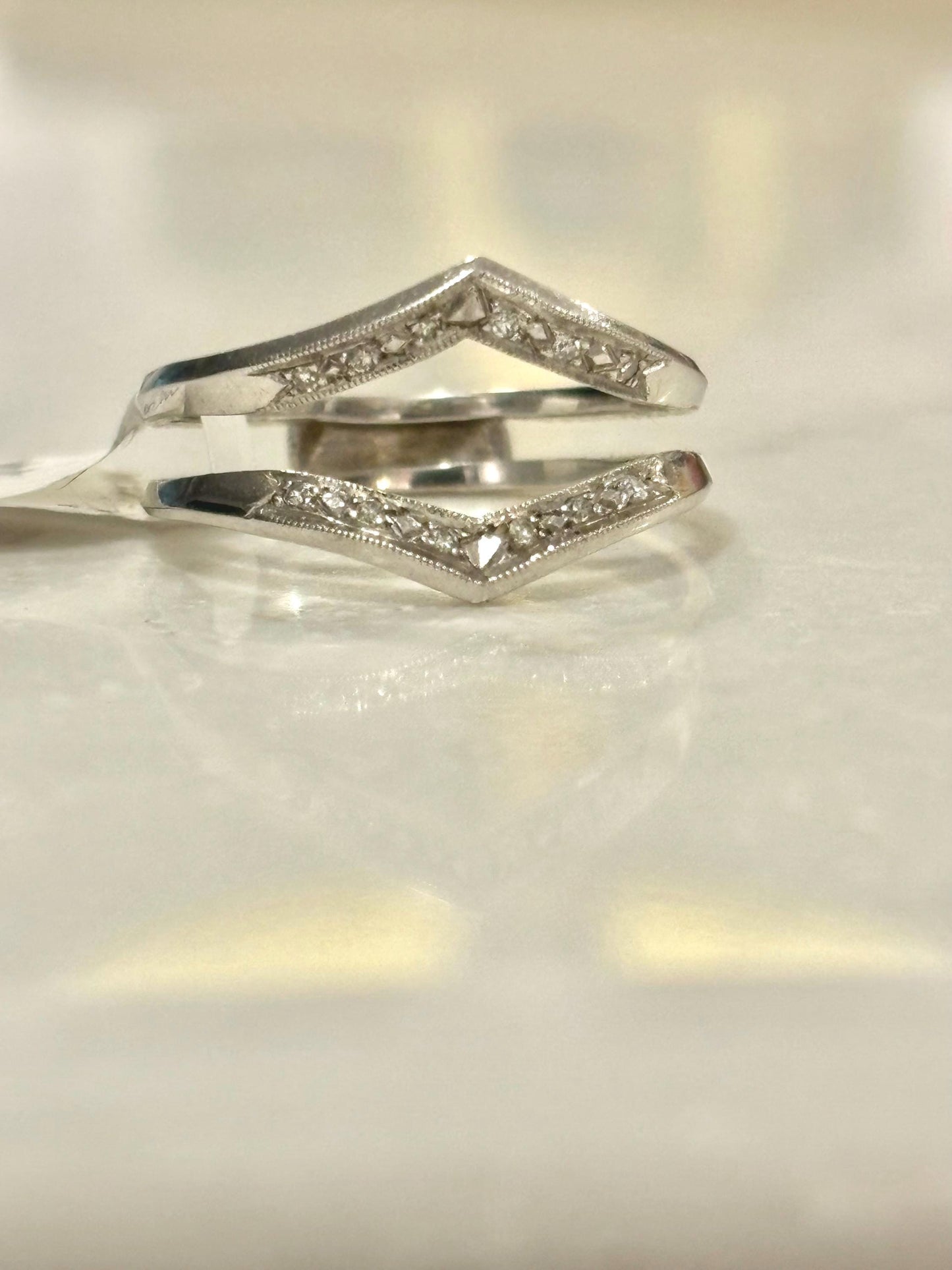 Vintage Natural Diamond Double Band 14k
