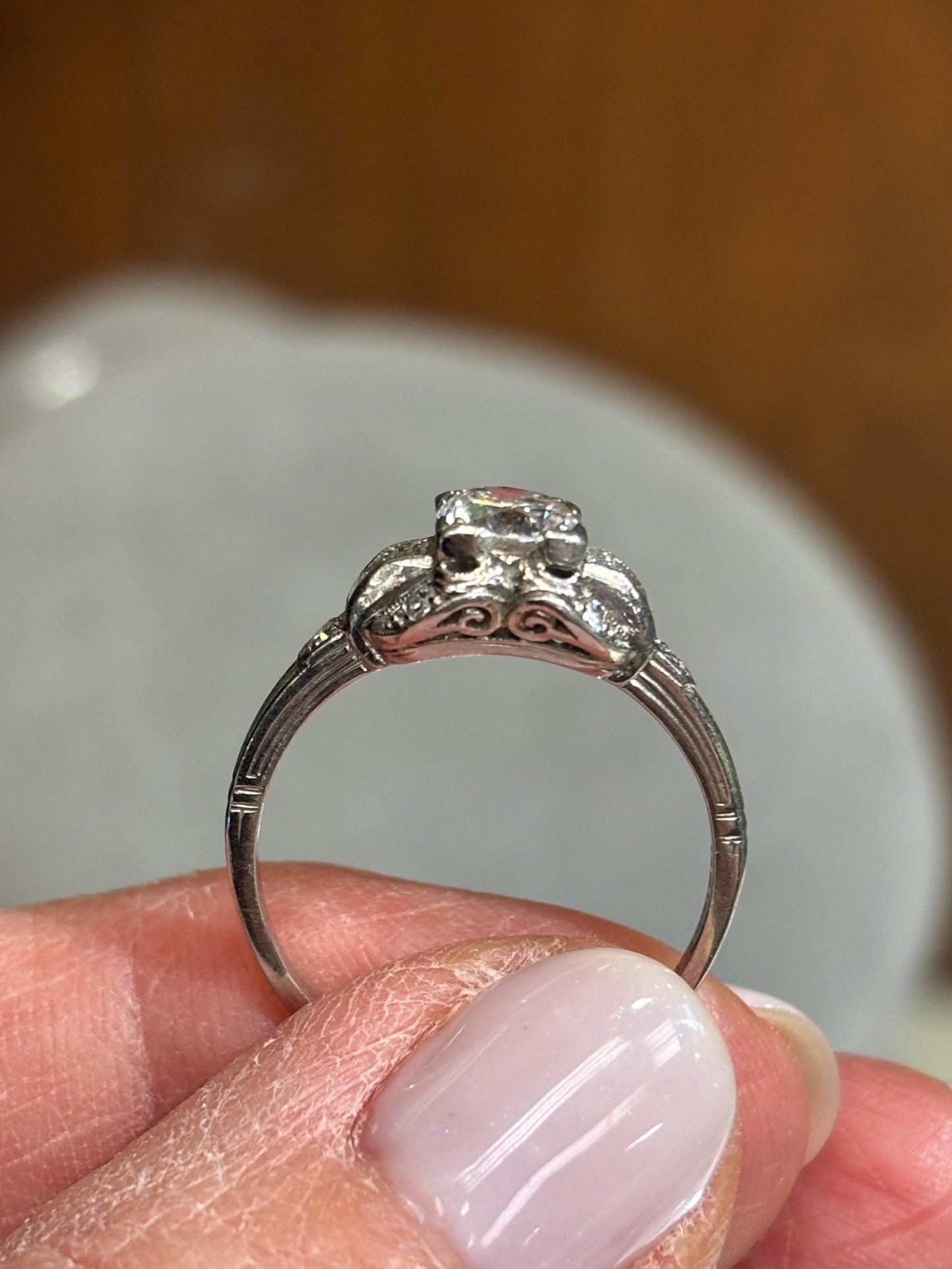 Vintage Platinum 1920’s Diamond Engagement Ring