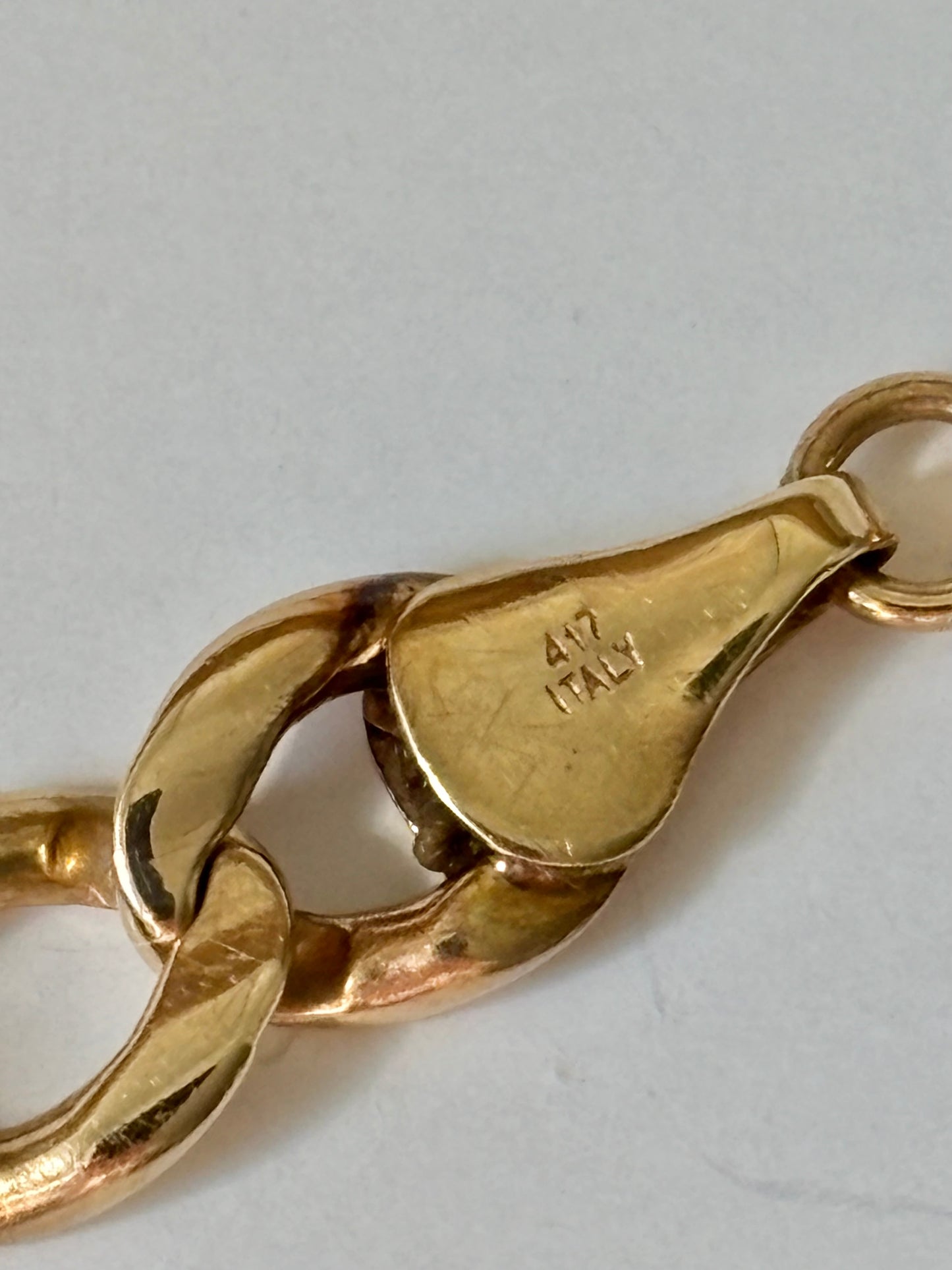Vintage 10K Gold Mixed Link Bracelet | Bold Elongated Chain