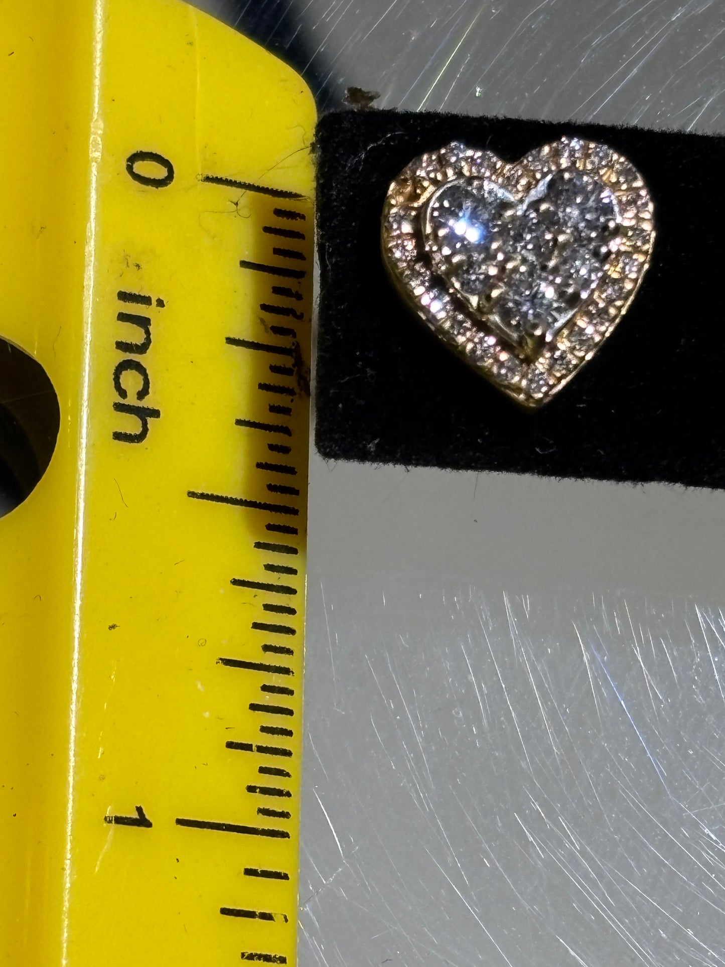 Vintage 14k Gold Diamond Heart Halo Stud Earrings | Romantic Estate Jewelry