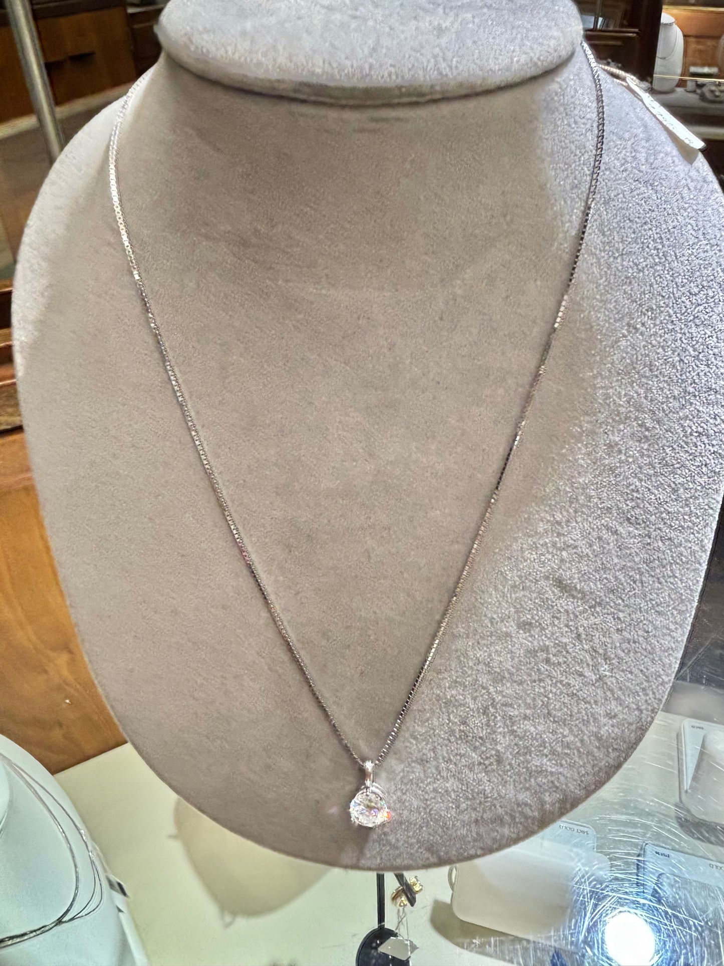 Moissanite 2ct Diamond 14k White Gold Necklace