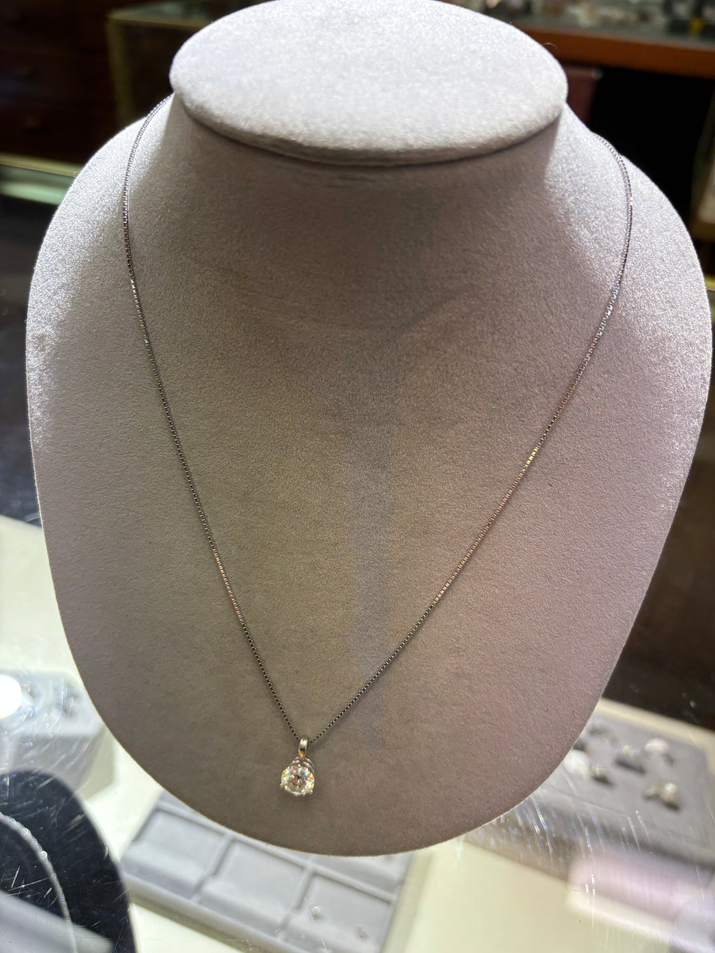Moissanite 2ct Diamond 14k White Gold Necklace