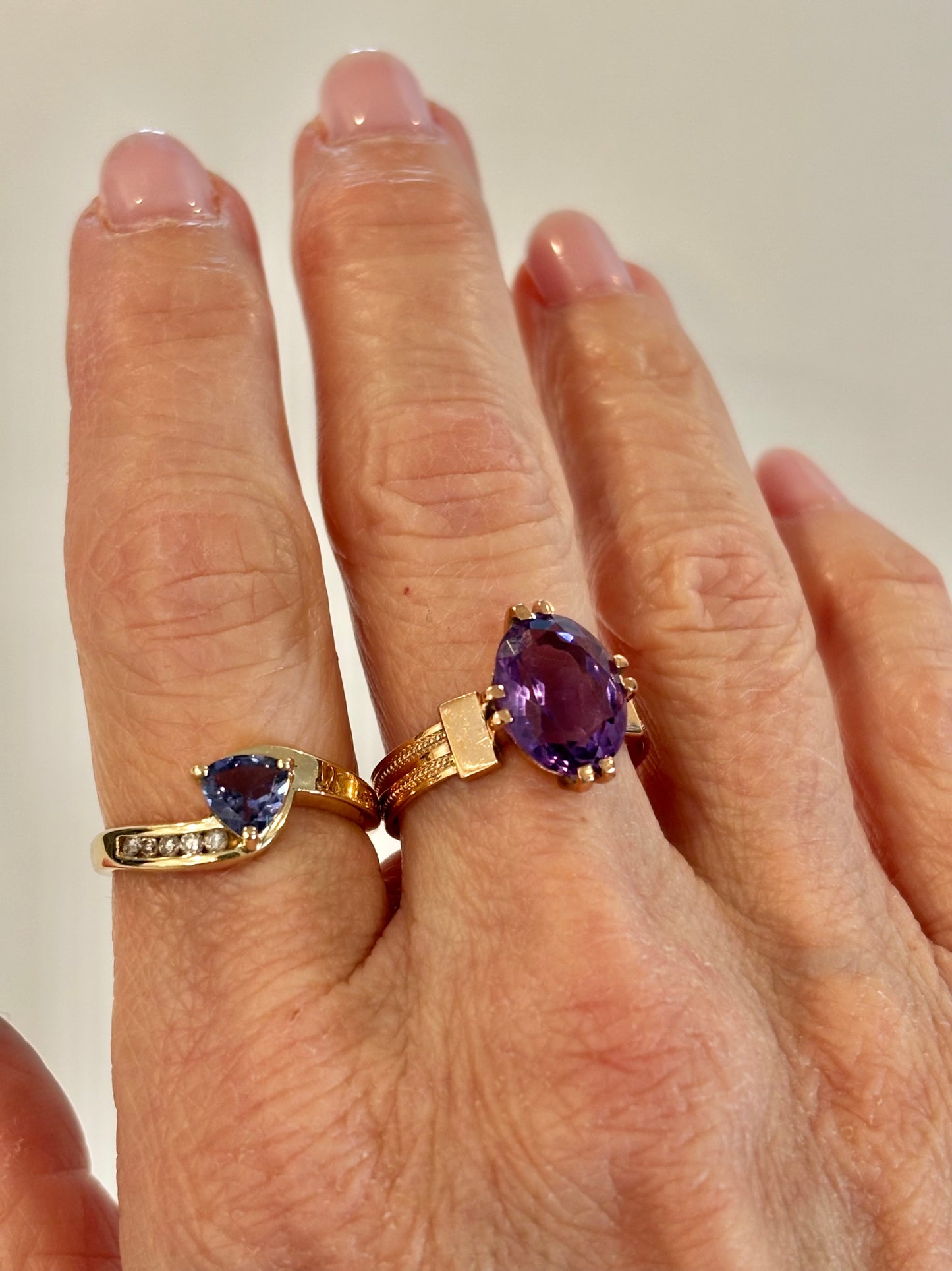 Vintage Amethyst Statement Ring | Oval Purple Gemstone Ring | Elegant Rose Gold Ring | February Birthstone Jewelry