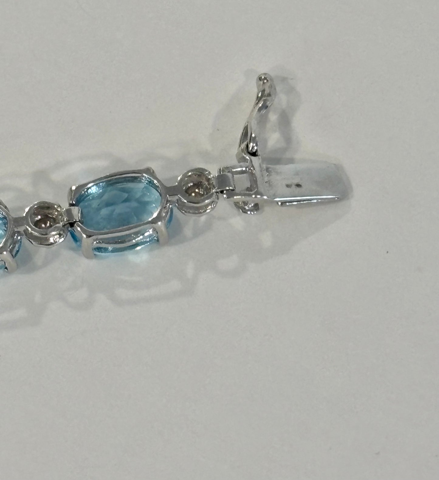 Vintage Blue Topaz Bracelet | Oval Blue Gemstone Tennis Bracelet | Elegant Statement Jewelry | Classic Vintage Bracelet