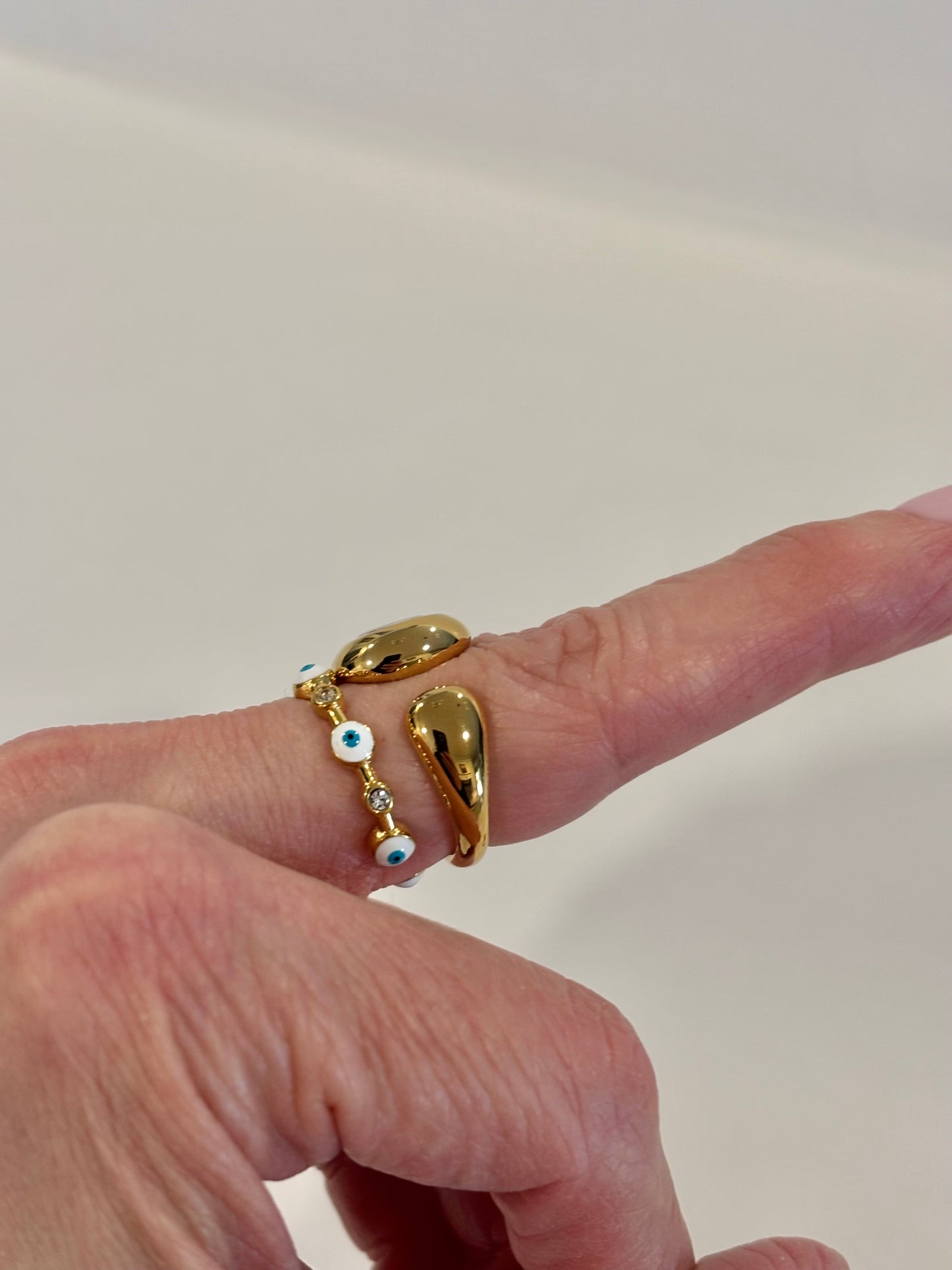 Crystal Dome Statement Ring - 18K Stainless Steel Gold Plated
