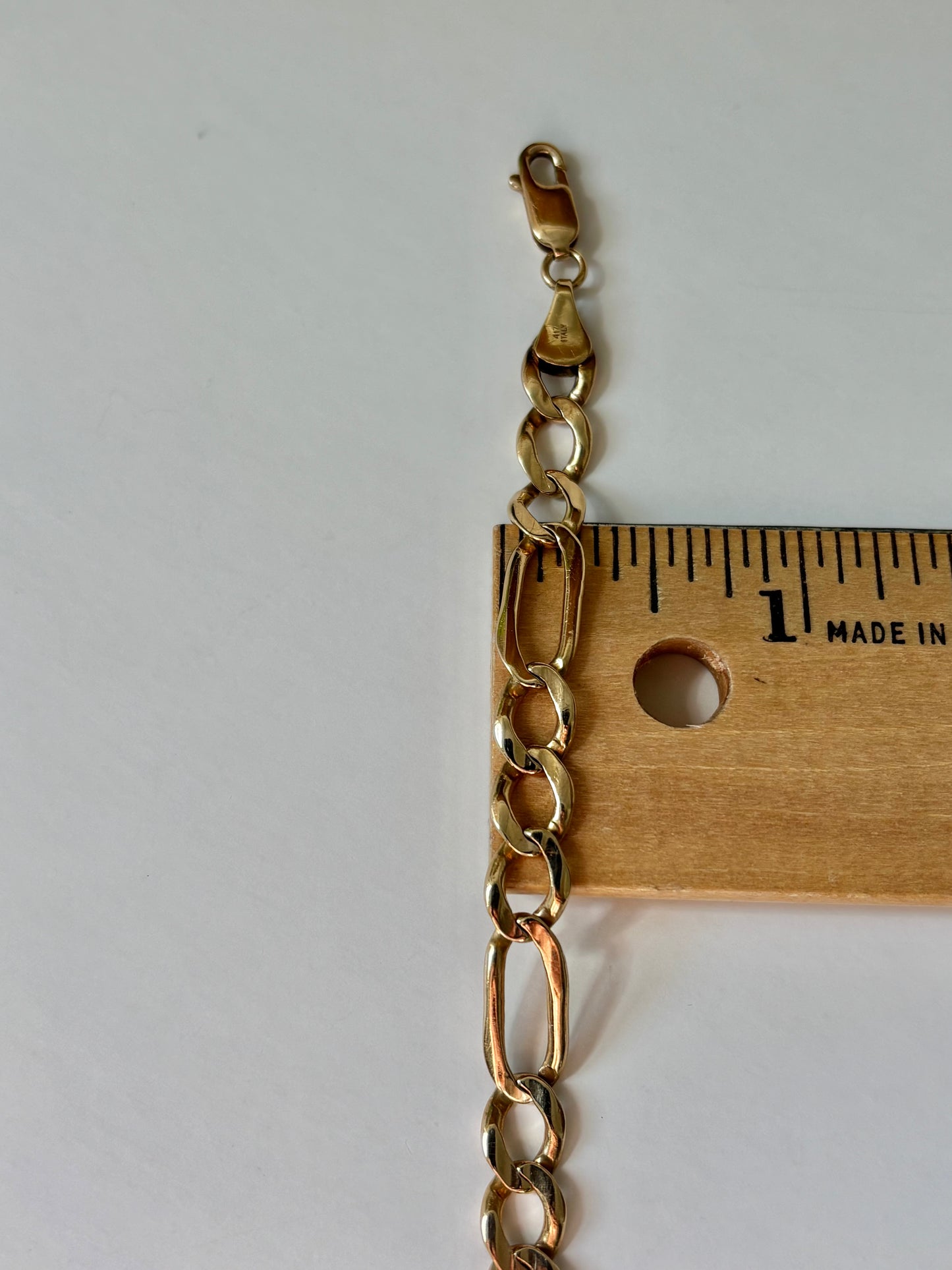 Vintage 10K Gold Mixed Link Bracelet | Bold Elongated Chain