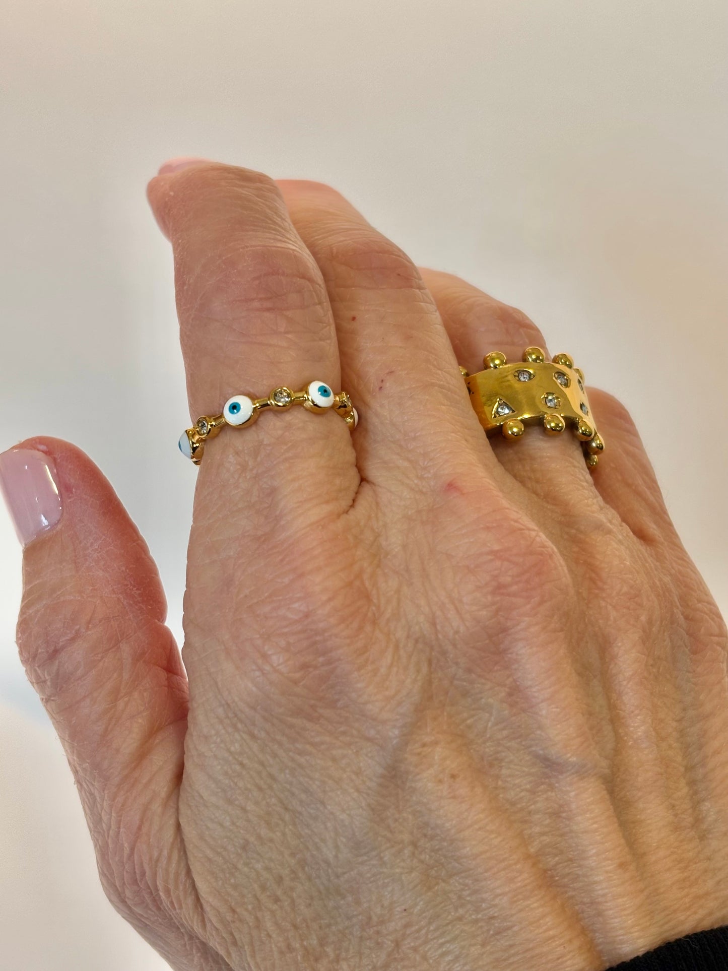 Evil Eye Protection Band - 18K Gold Plated Stainless Steel