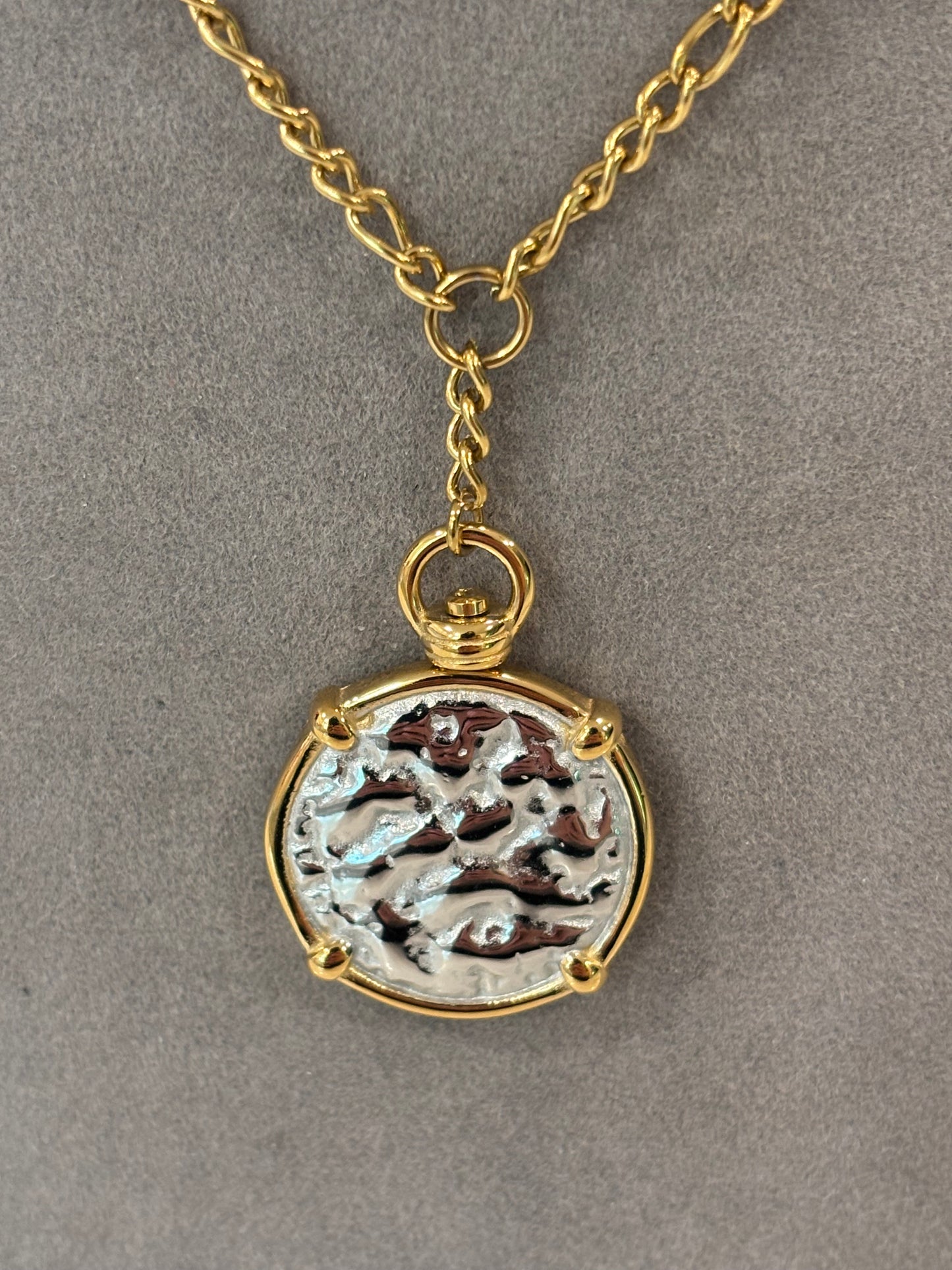 Reversible Sun Moon Coin Necklace | 18K Gold Plated Stainless Steel Medallion Pendant