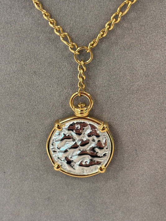 Reversible Sun Moon Coin Necklace | 18K Gold Plated Stainless Steel Medallion Pendant