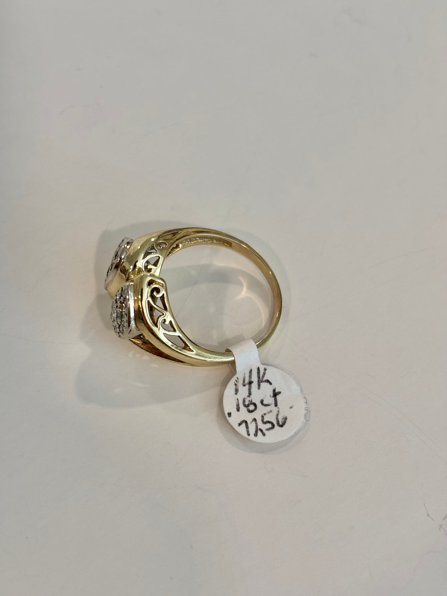 Vintage 14K Yellow Gold Diamond Pear Shaped Cluster Ring | Cocktail Statement Ring