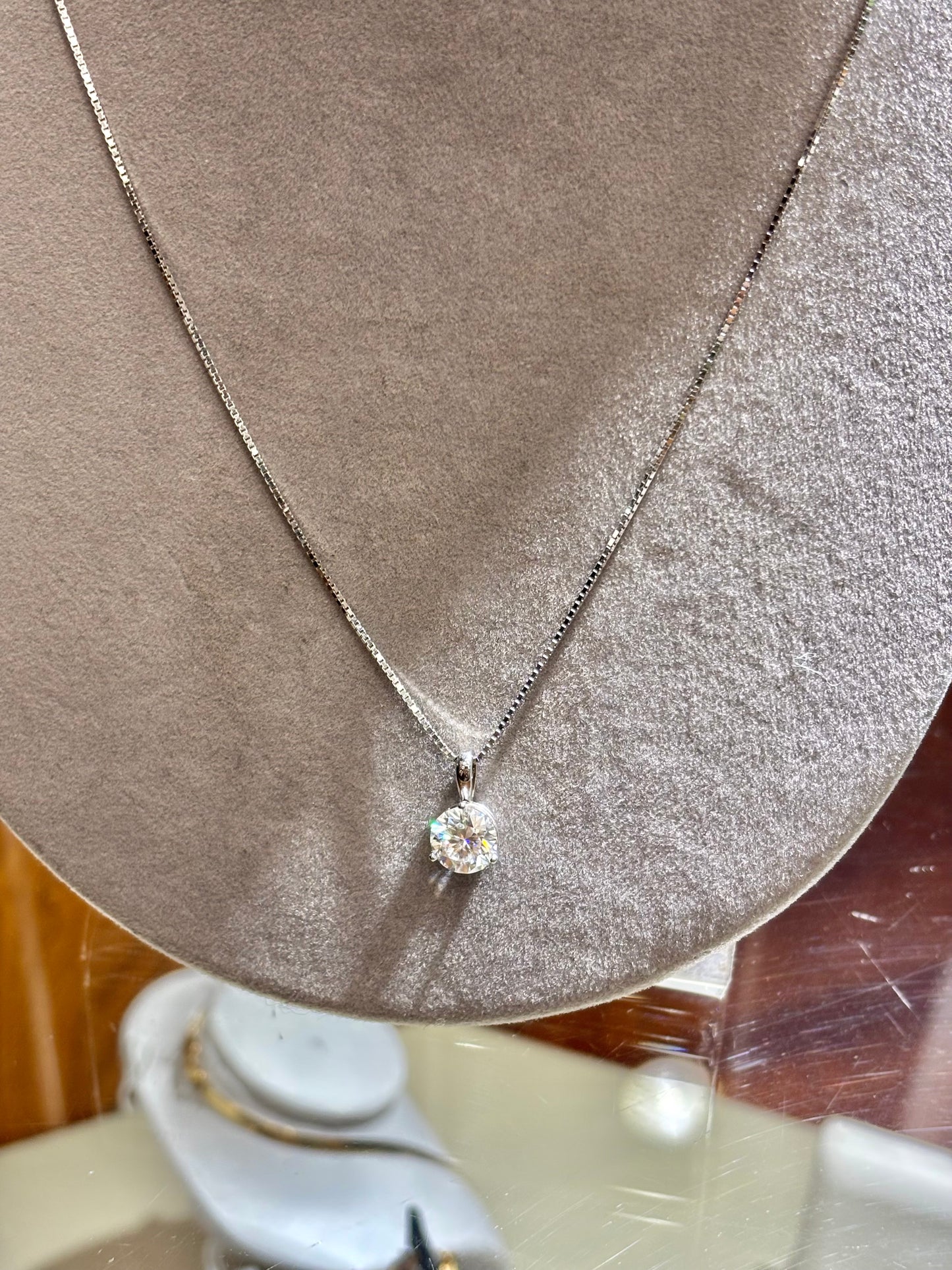 Moissanite 2ct Diamond 14k White Gold Necklace