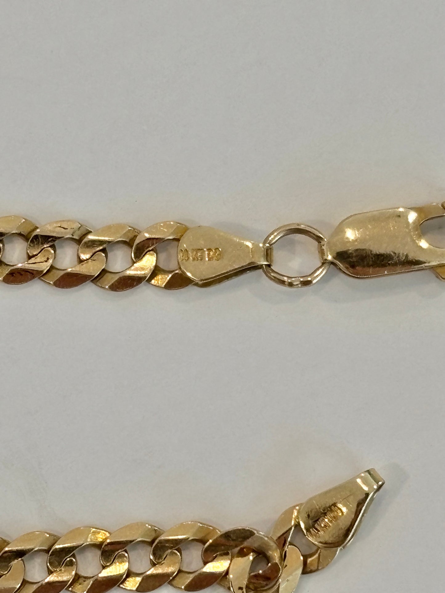 14k Solid Yellow Gold Cuban Curb Link Bracelet -Bold and Luxurious Statement Vintage