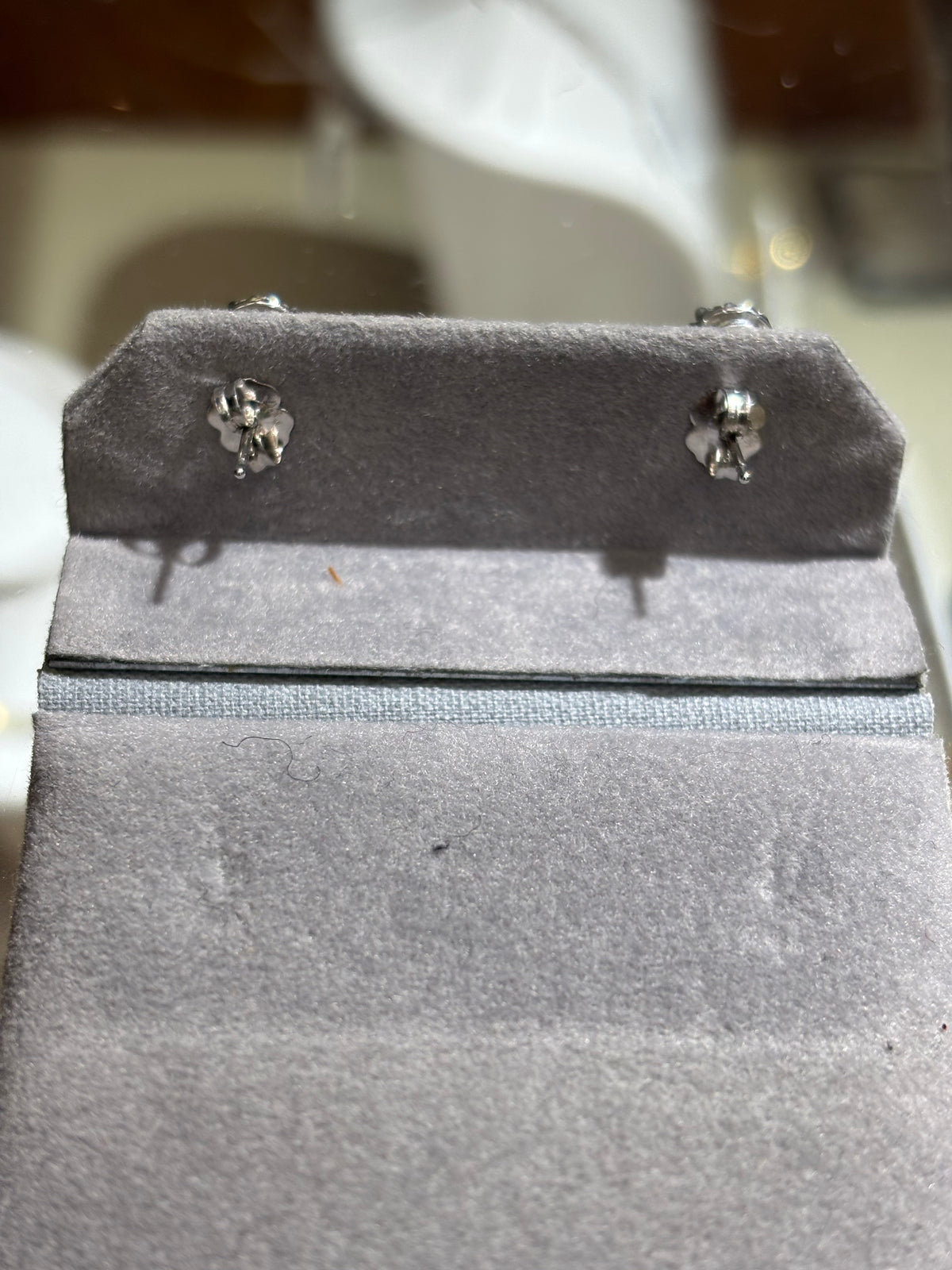 Vintage Pink Topaz & Diamond Halo Earrings in 14k White Gold
