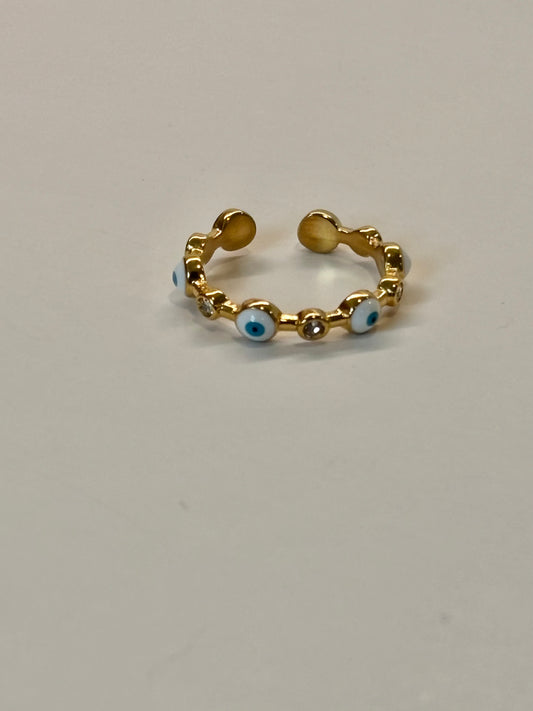 Evil Eye Protection Band - 18K Gold Plated Stainless Steel