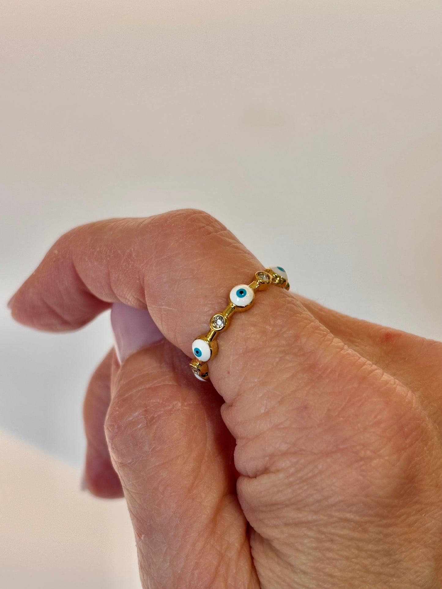 Evil Eye Protection Band - 18K Gold Plated Stainless Steel