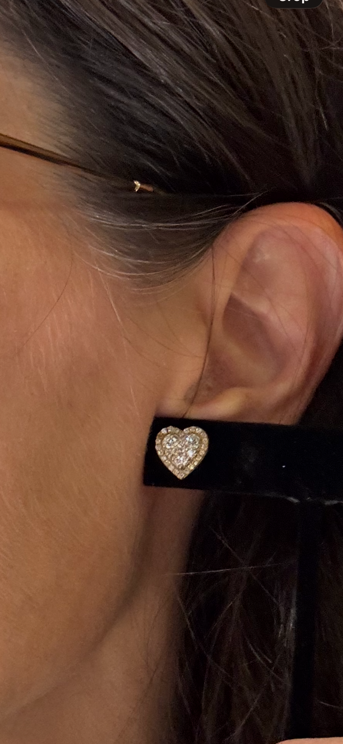 Vintage 14k Gold Diamond Heart Halo Stud Earrings | Romantic Estate Jewelry