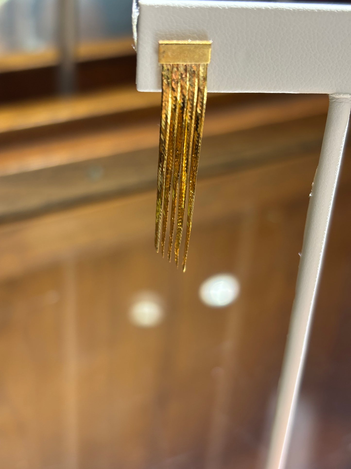 Vintage 14k Yellow Gold Liquid Fringe Tassel Dangle Earrings Waterfall Statement Jewelry