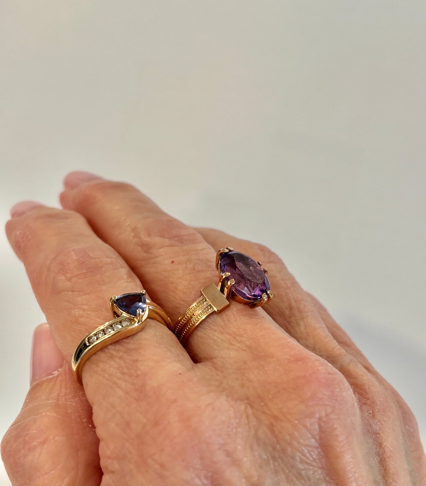 Vintage Amethyst Statement Ring | Oval Purple Gemstone Ring | Elegant Rose Gold Ring | February Birthstone Jewelry