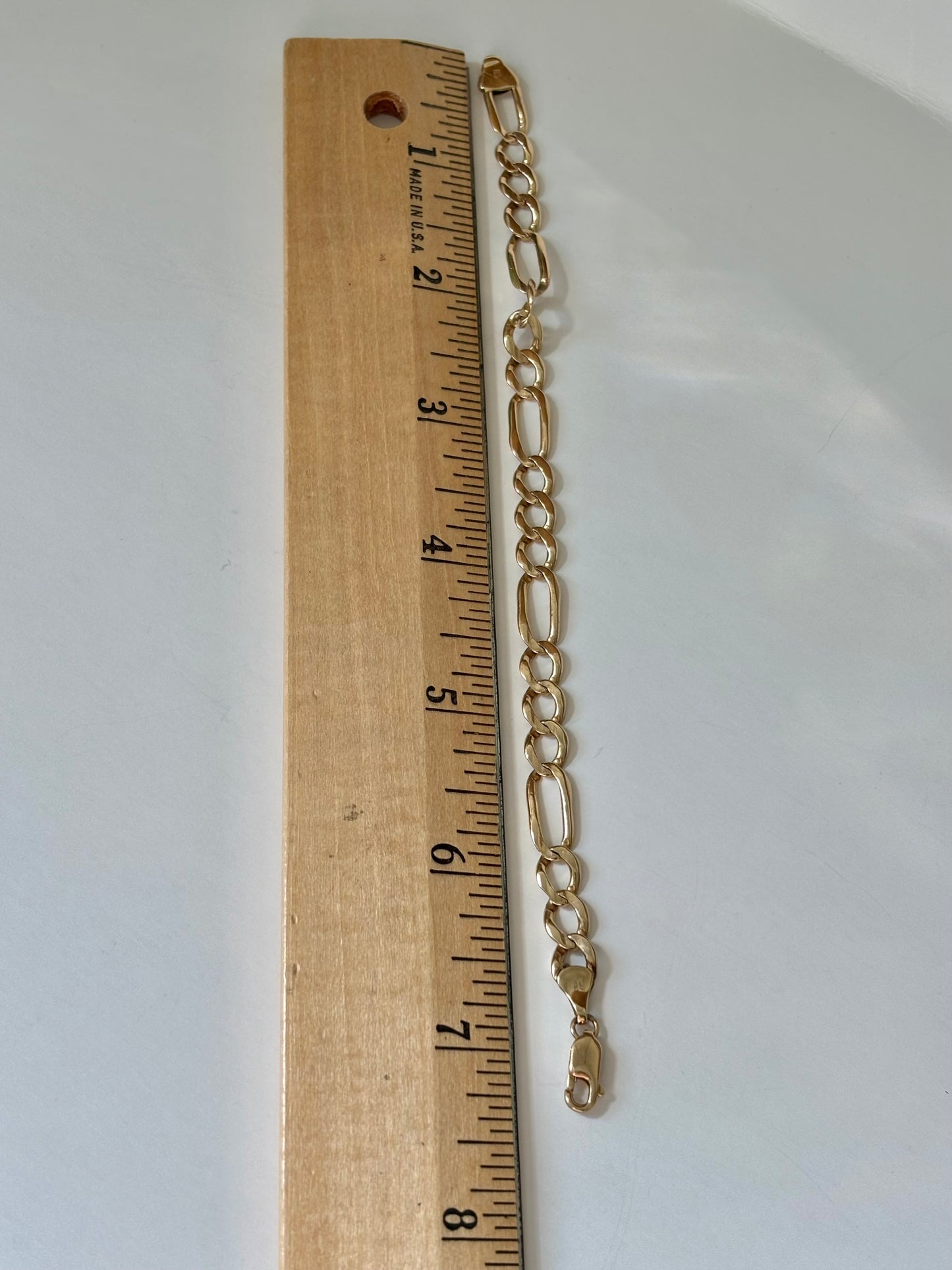Vintage 10K Gold Mixed Link Bracelet | Bold Elongated Chain