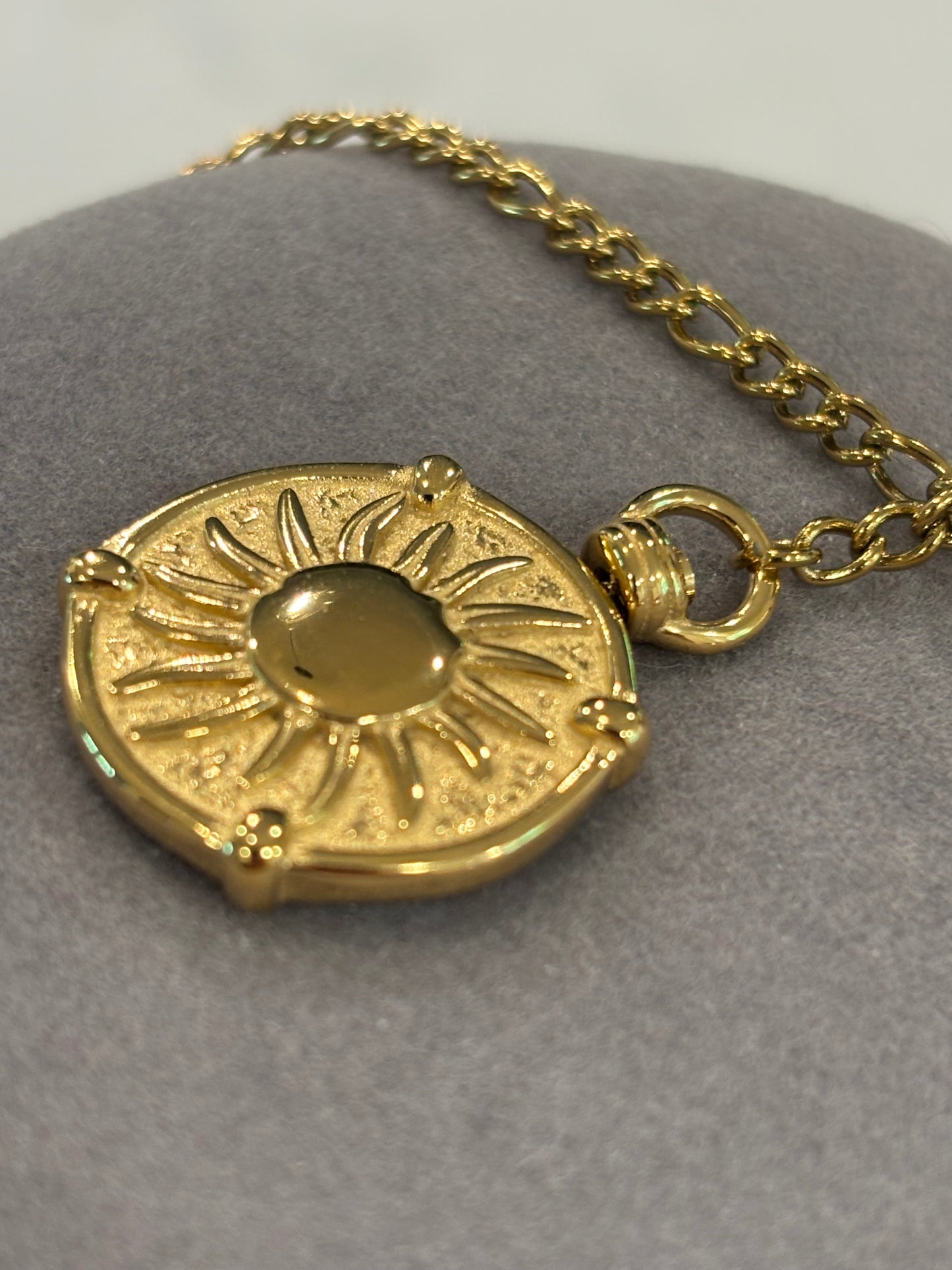 Reversible Sun Moon Coin Necklace | 18K Gold Plated Stainless Steel Medallion Pendant