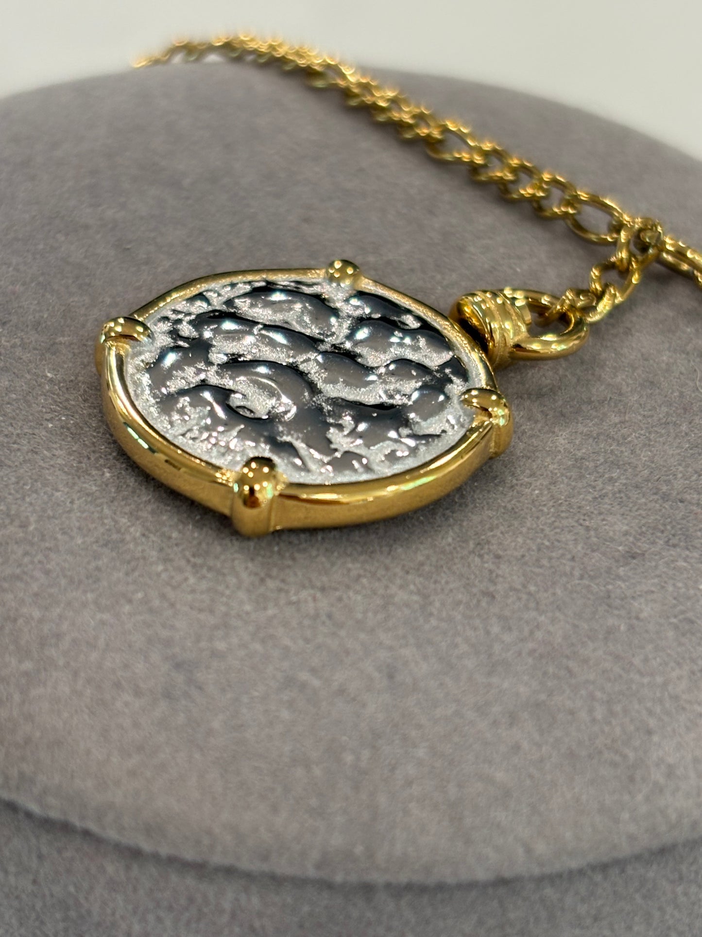 Reversible Sun Moon Coin Necklace | 18K Gold Plated Stainless Steel Medallion Pendant
