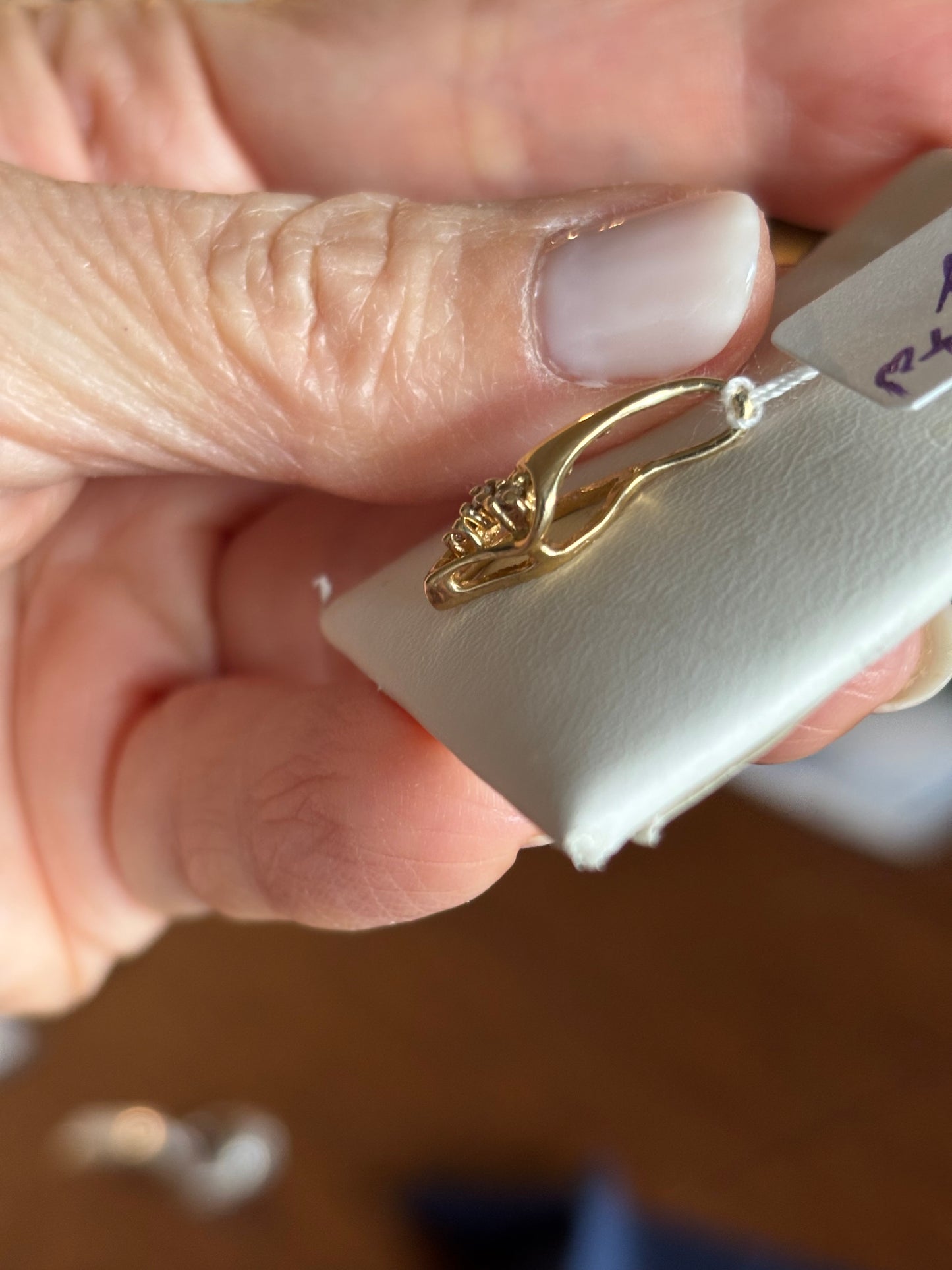 Vintage Diamond Teardrop 14K Yellow Gold Pendant