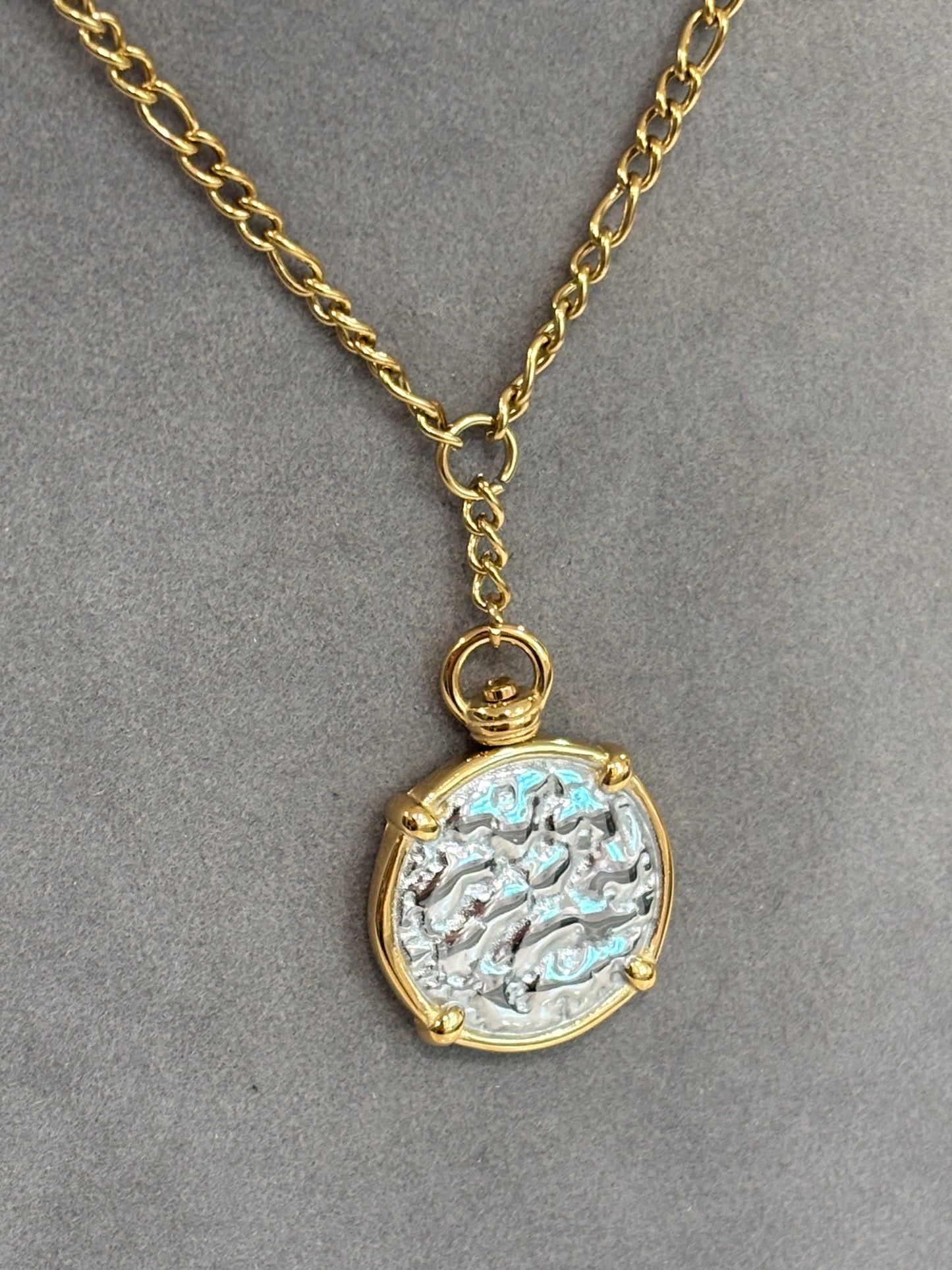 Reversible Sun Moon Coin Necklace | 18K Gold Plated Stainless Steel Medallion Pendant