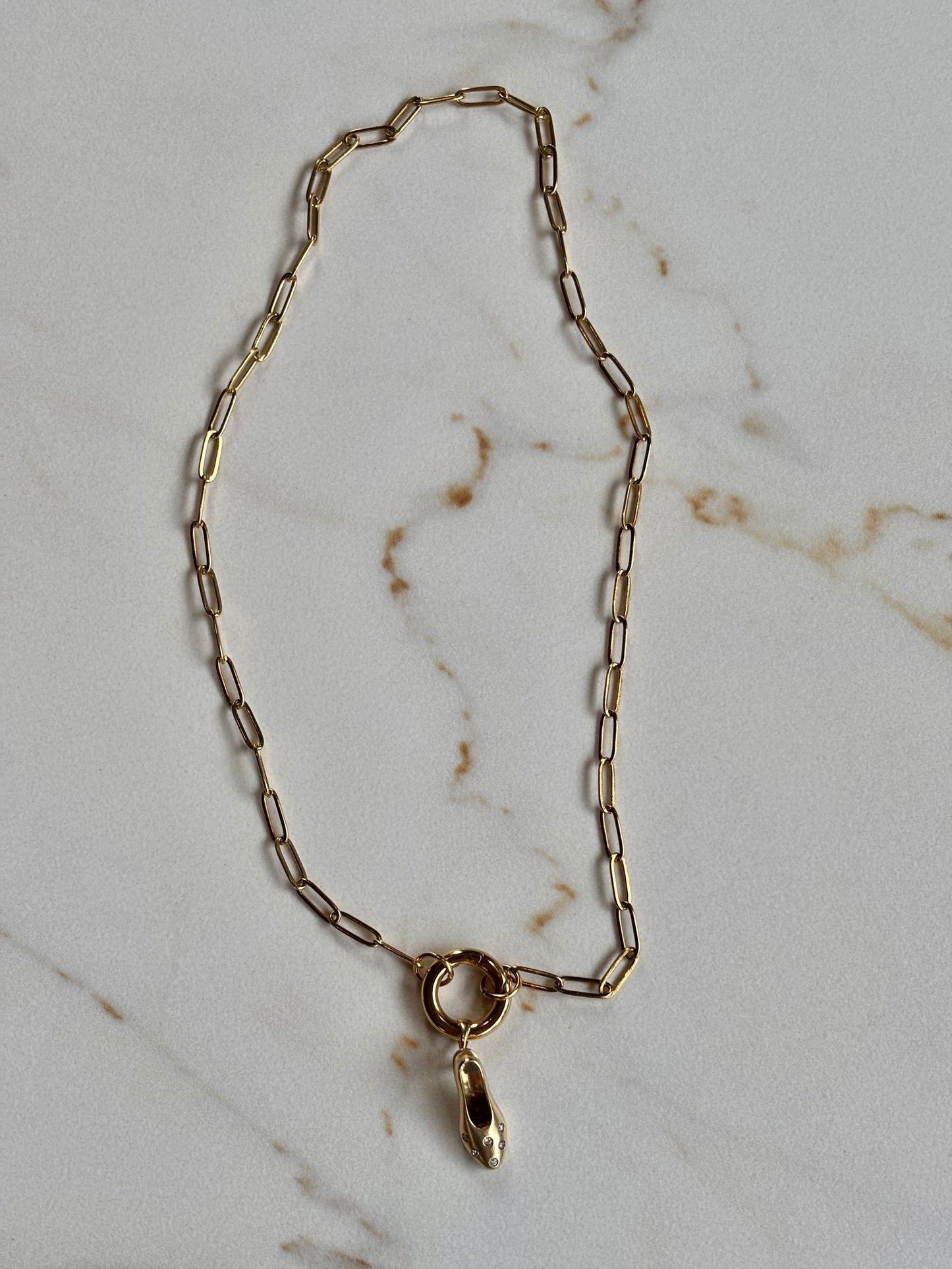 Vintage 14k Gold Pump & Diamonds Charm