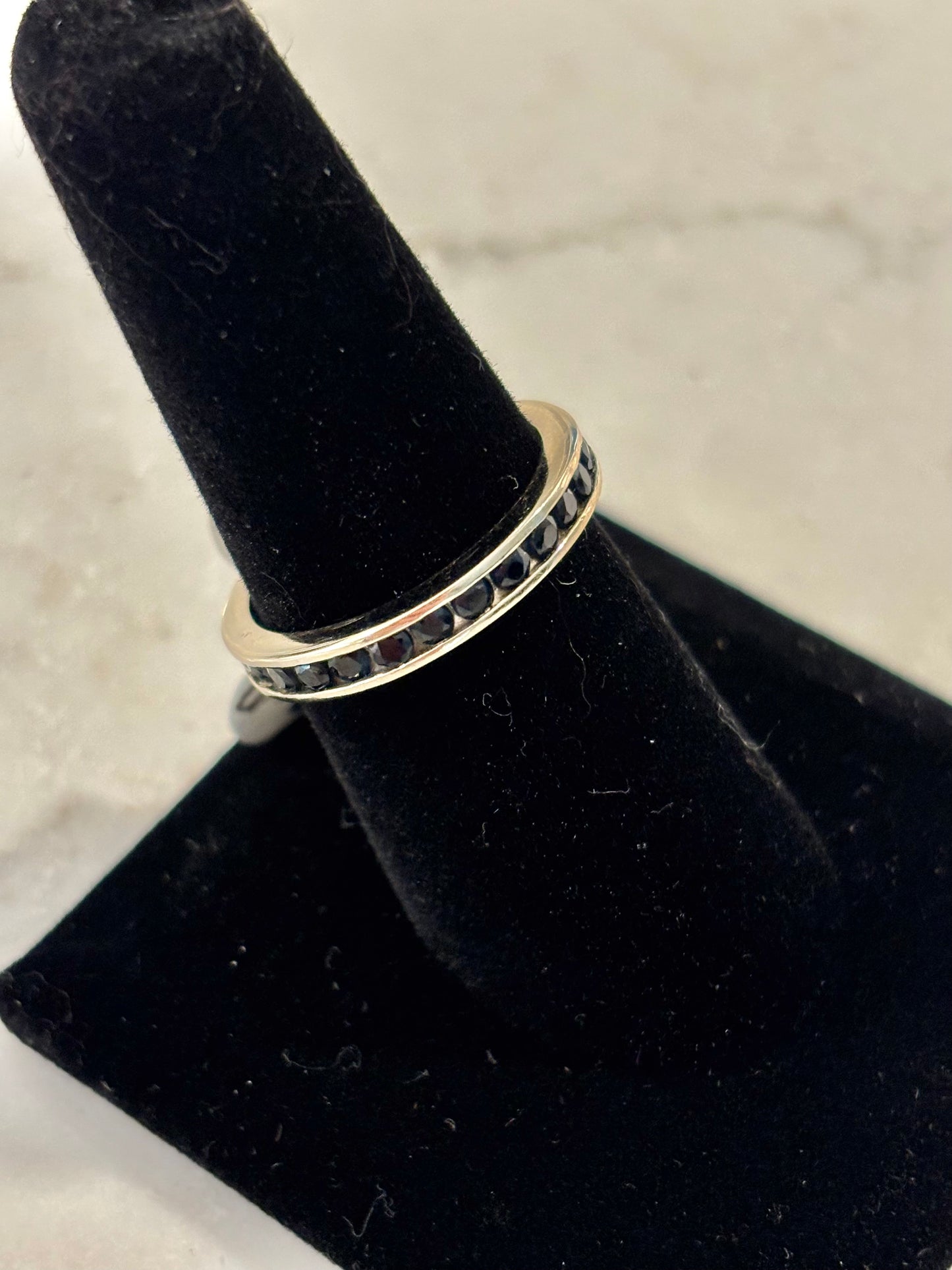 Vintage Channel Set  Sapphire Eternity Band 14k