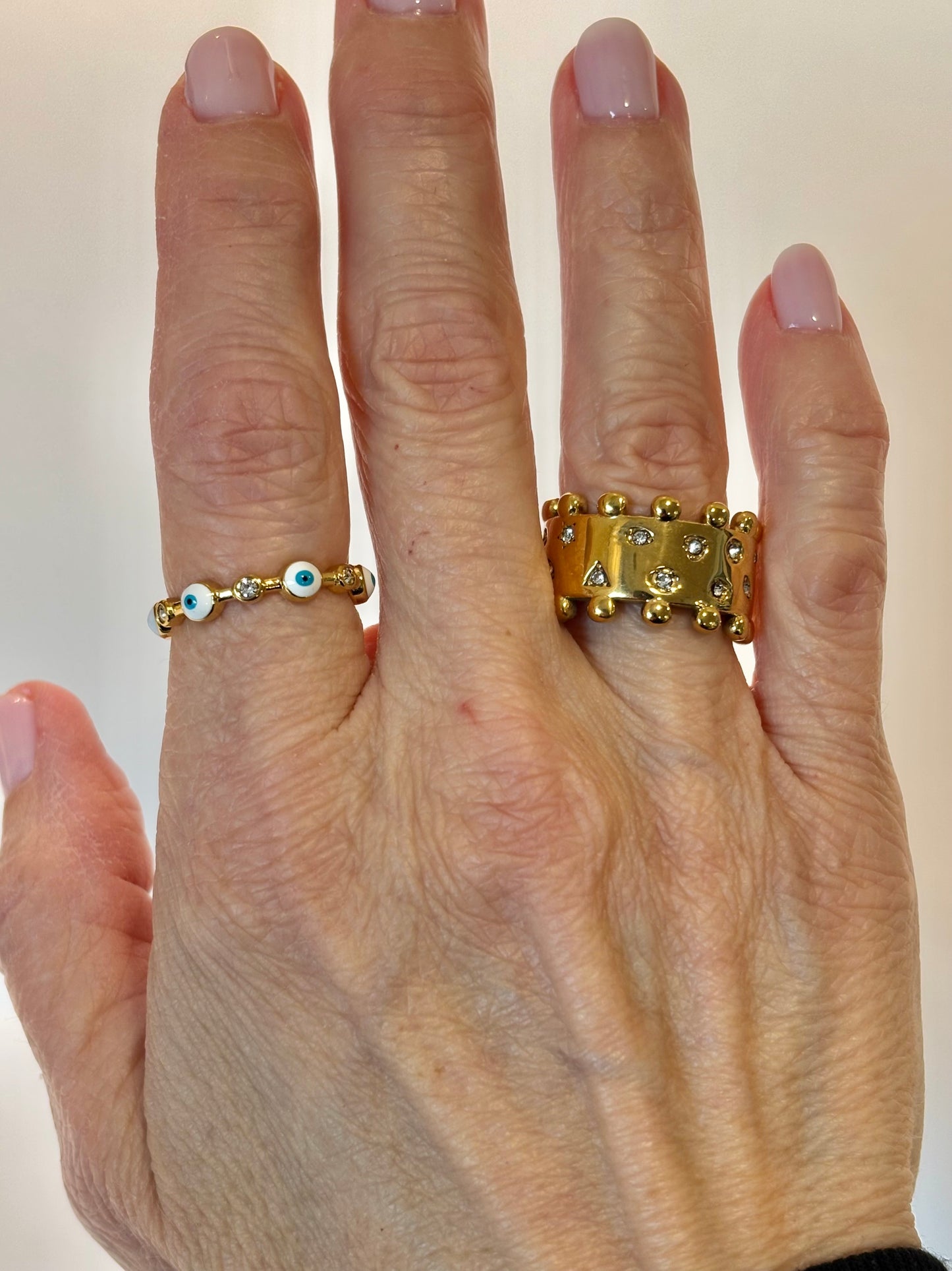Evil Eye Protection Band - 18K Gold Plated Stainless Steel