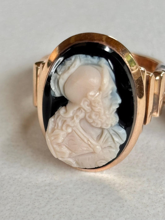 Antique Cameo The Noble Gentleman Ring 14K Rose Gold