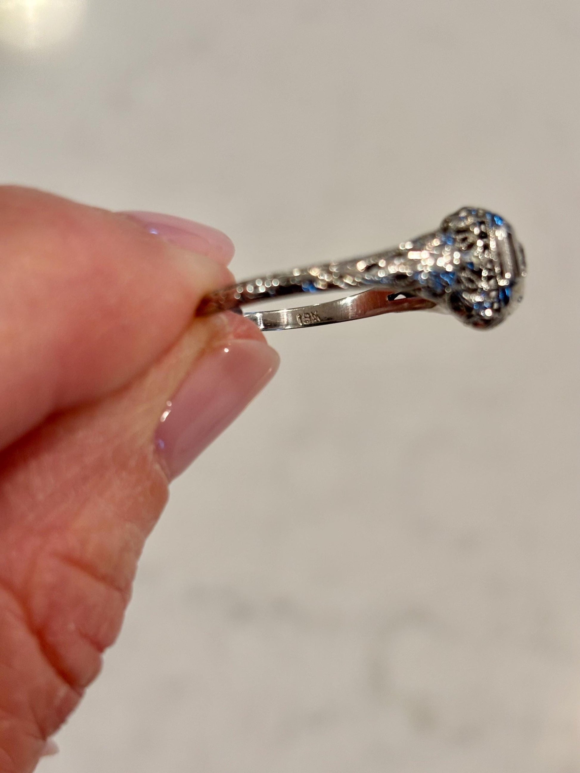 Antique Diamond Ring 18k White Gold | Filigree Estate Ring | Heirloom Fine Jewelry