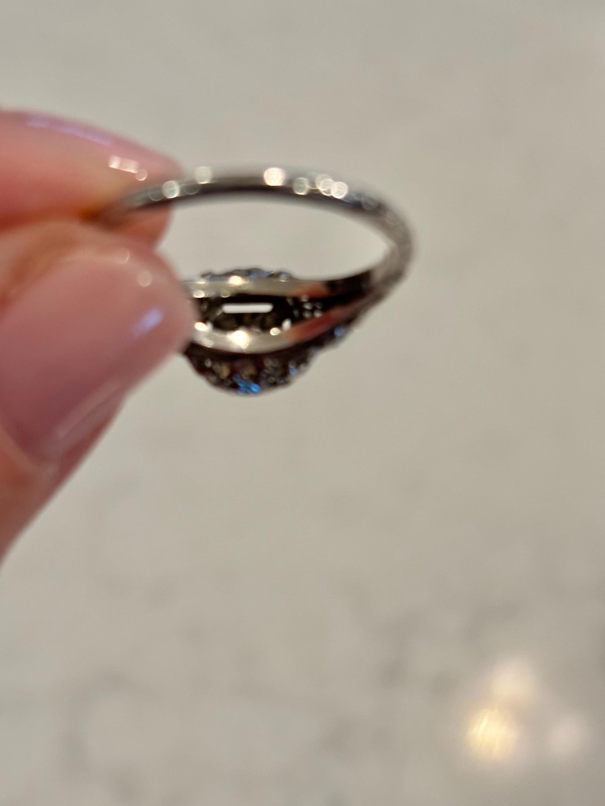 Antique Diamond Ring 18k White Gold | Filigree Estate Ring | Heirloom Fine Jewelry