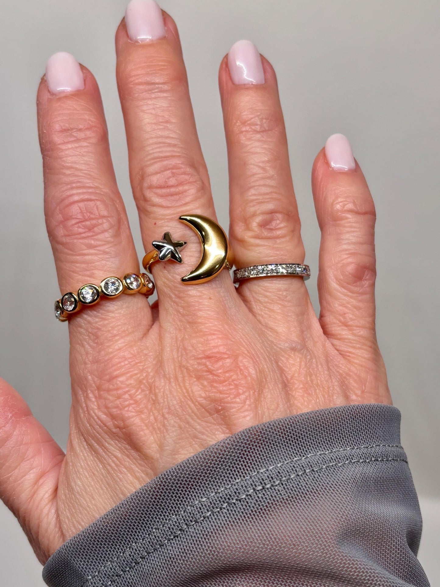 Bezel-Set Cubic Zirconia Eternity Band | 18K Gold Plated Stainless Steel | Stackable Gold Ring