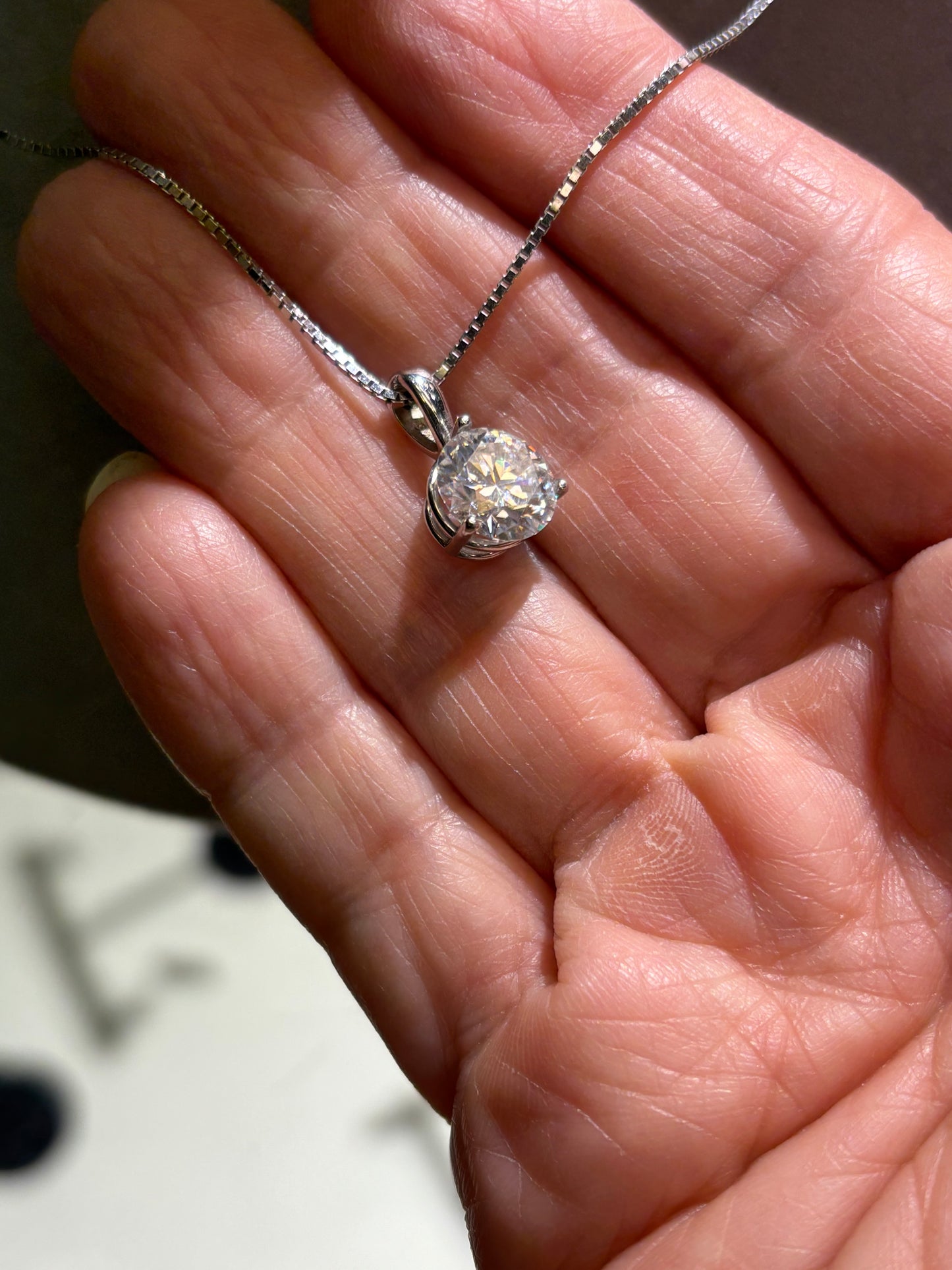 Moissanite 2ct Diamond 14k White Gold Necklace