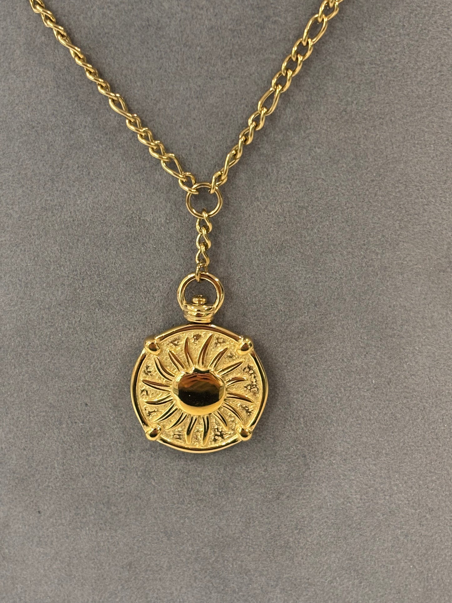 Reversible Sun Moon Coin Necklace | 18K Gold Plated Stainless Steel Medallion Pendant