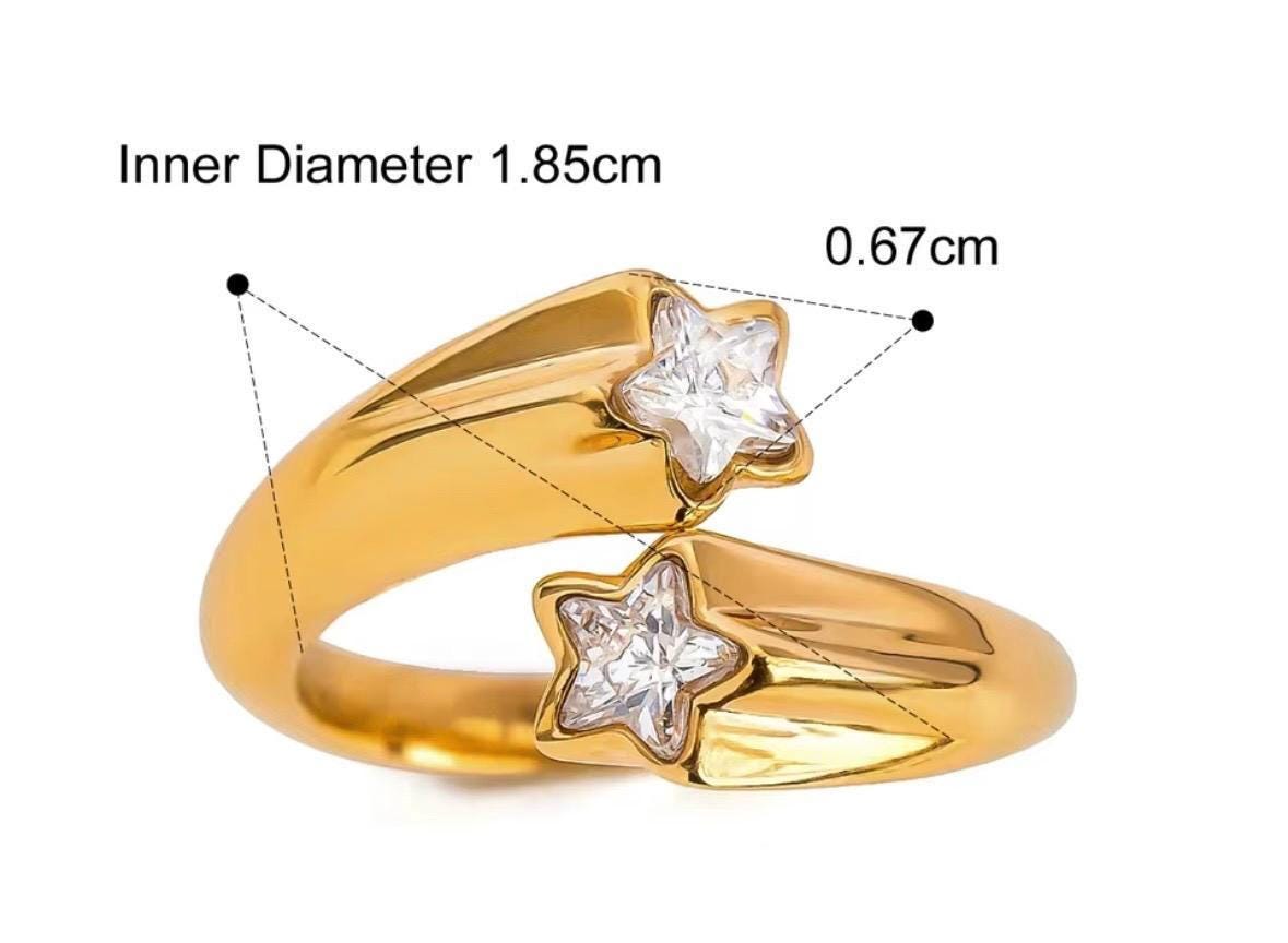 Celestial Star Wrap Ring 18k Gold Plated PVD Stainless Steel