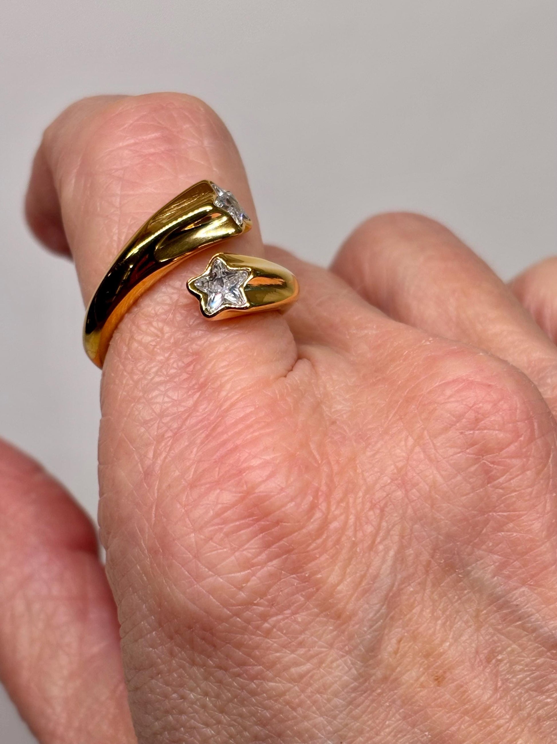 Celestial Star Wrap Ring 18k Gold Plated PVD Stainless Steel