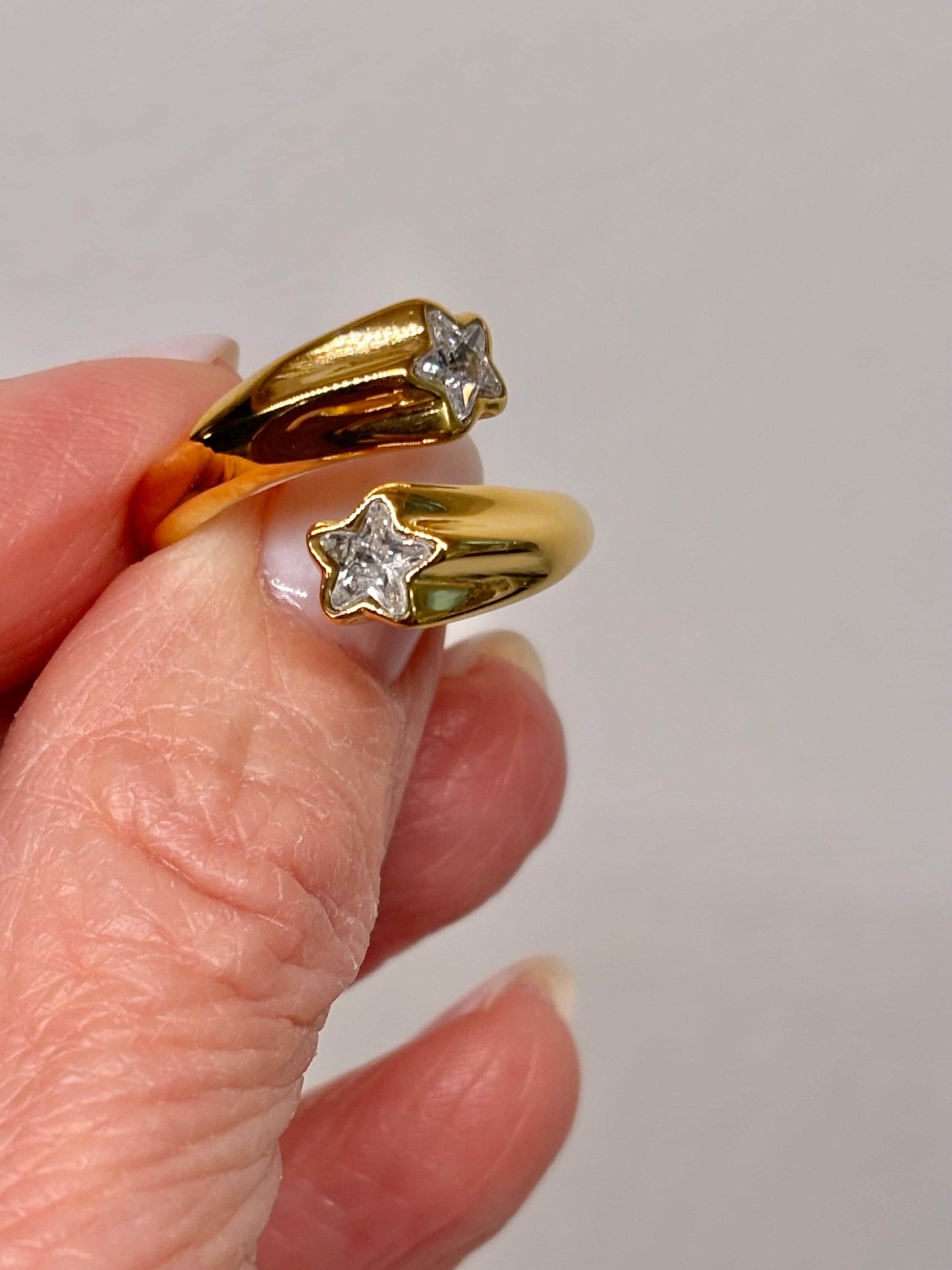 Celestial Star Wrap Ring 18k Gold Plated PVD Stainless Steel