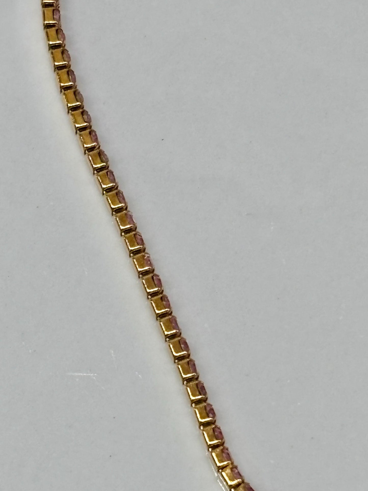 Dainty Pink Gemstone Link Bracelet