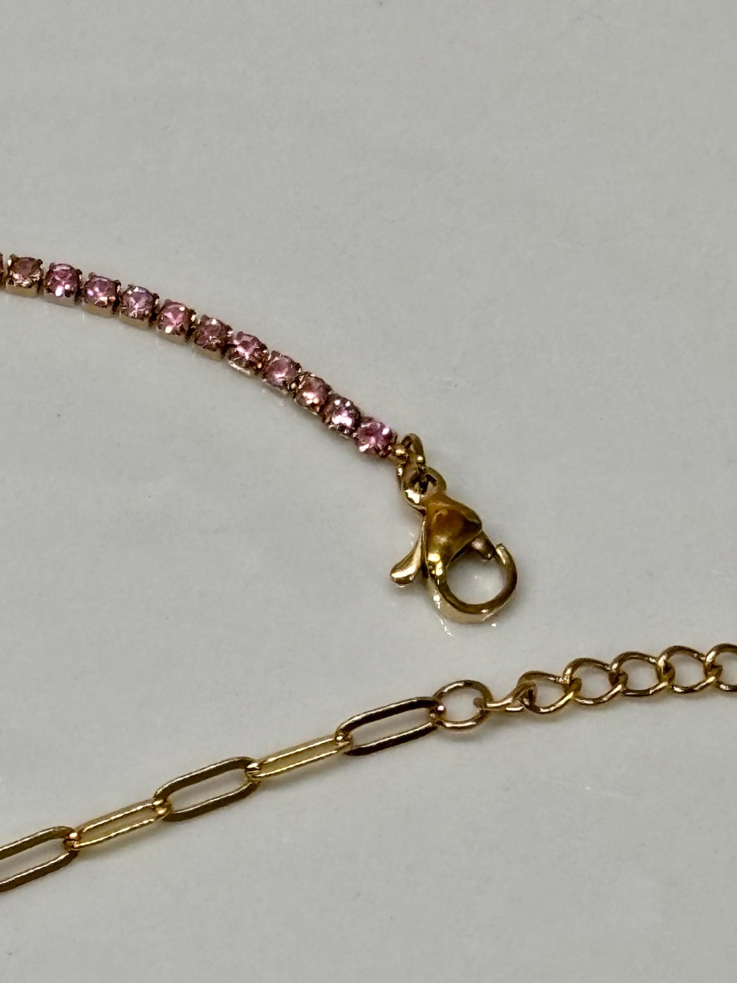 Dainty Pink Gemstone Link Bracelet
