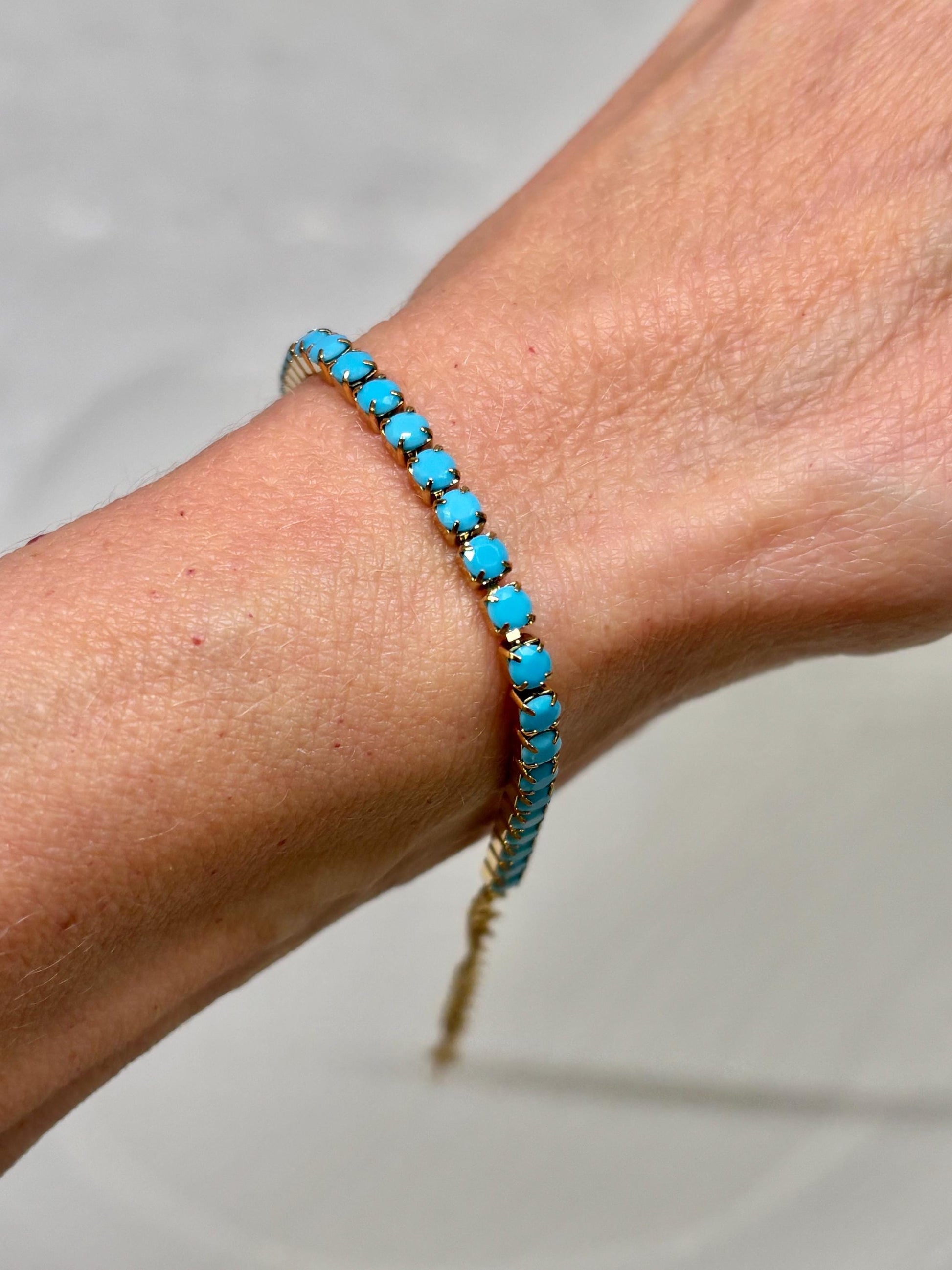 Dainty Turquoise Tennis Bracelet