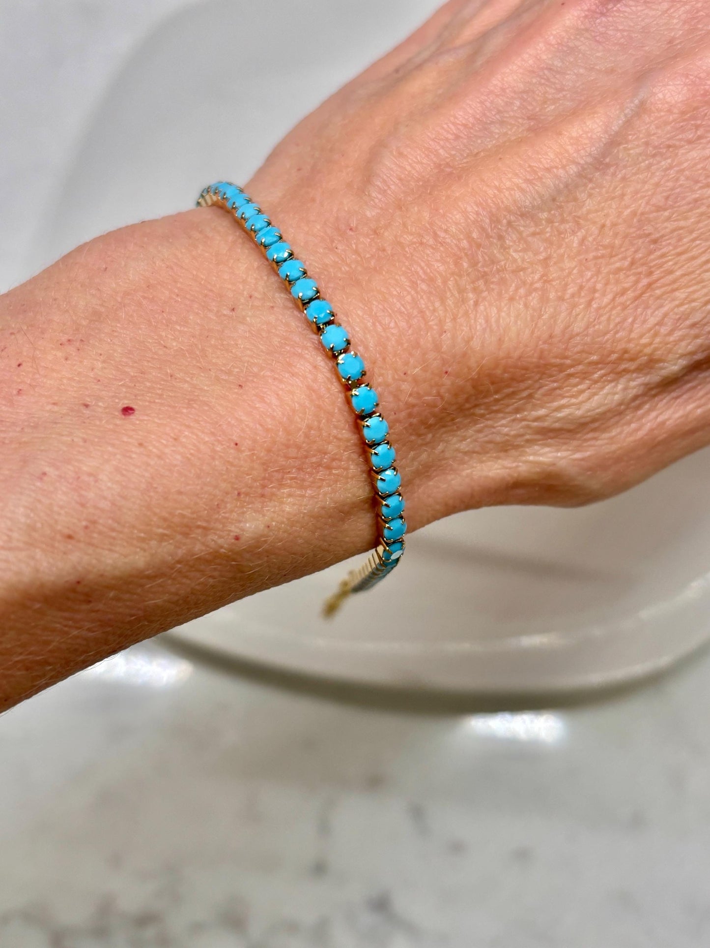 Dainty Turquoise Tennis Bracelet