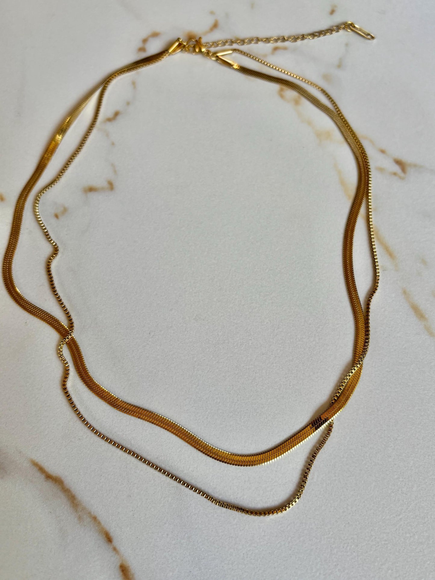 Double Chain Gold Trendy Necklace