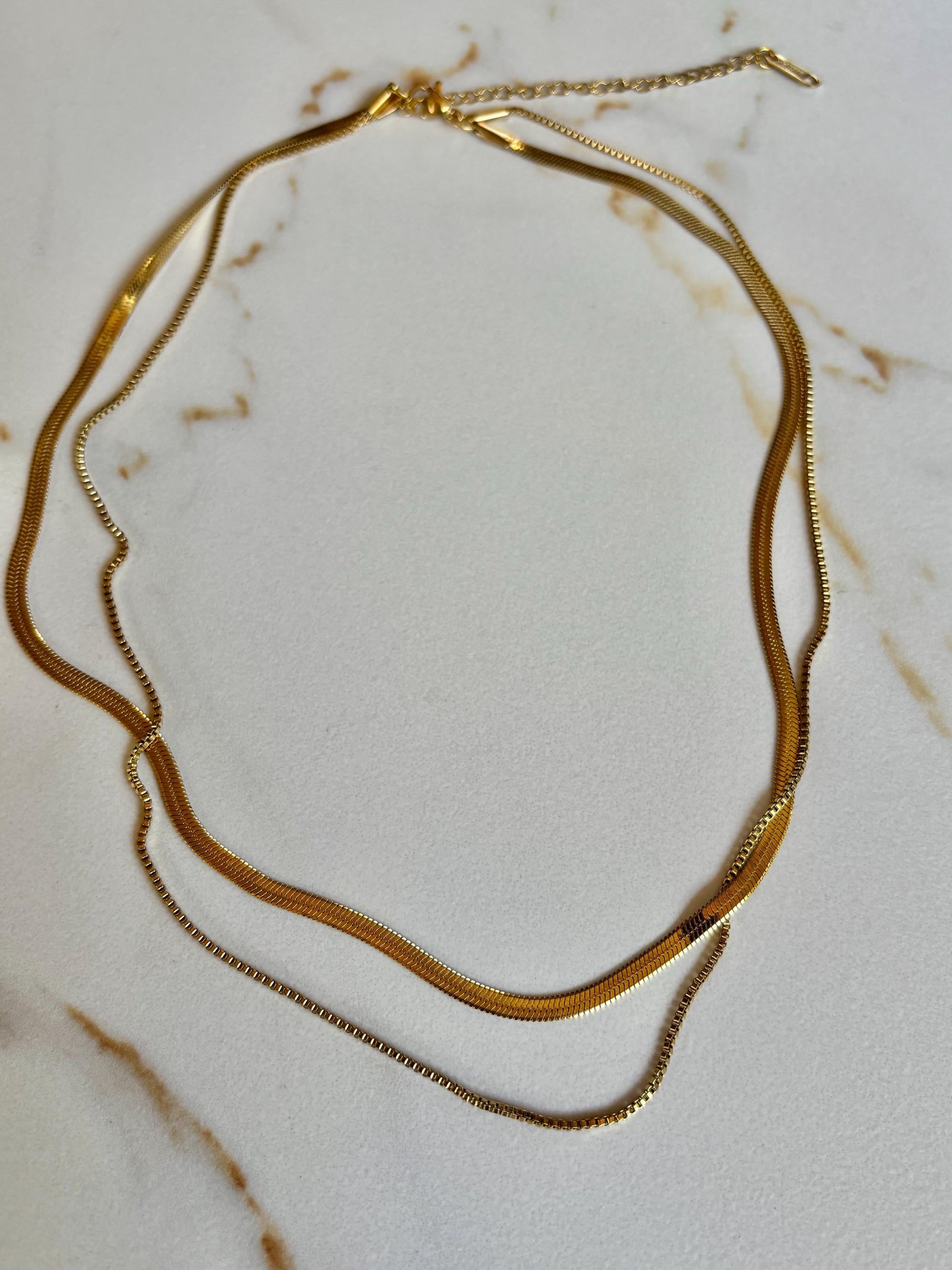 Double Chain Gold Trendy Necklace