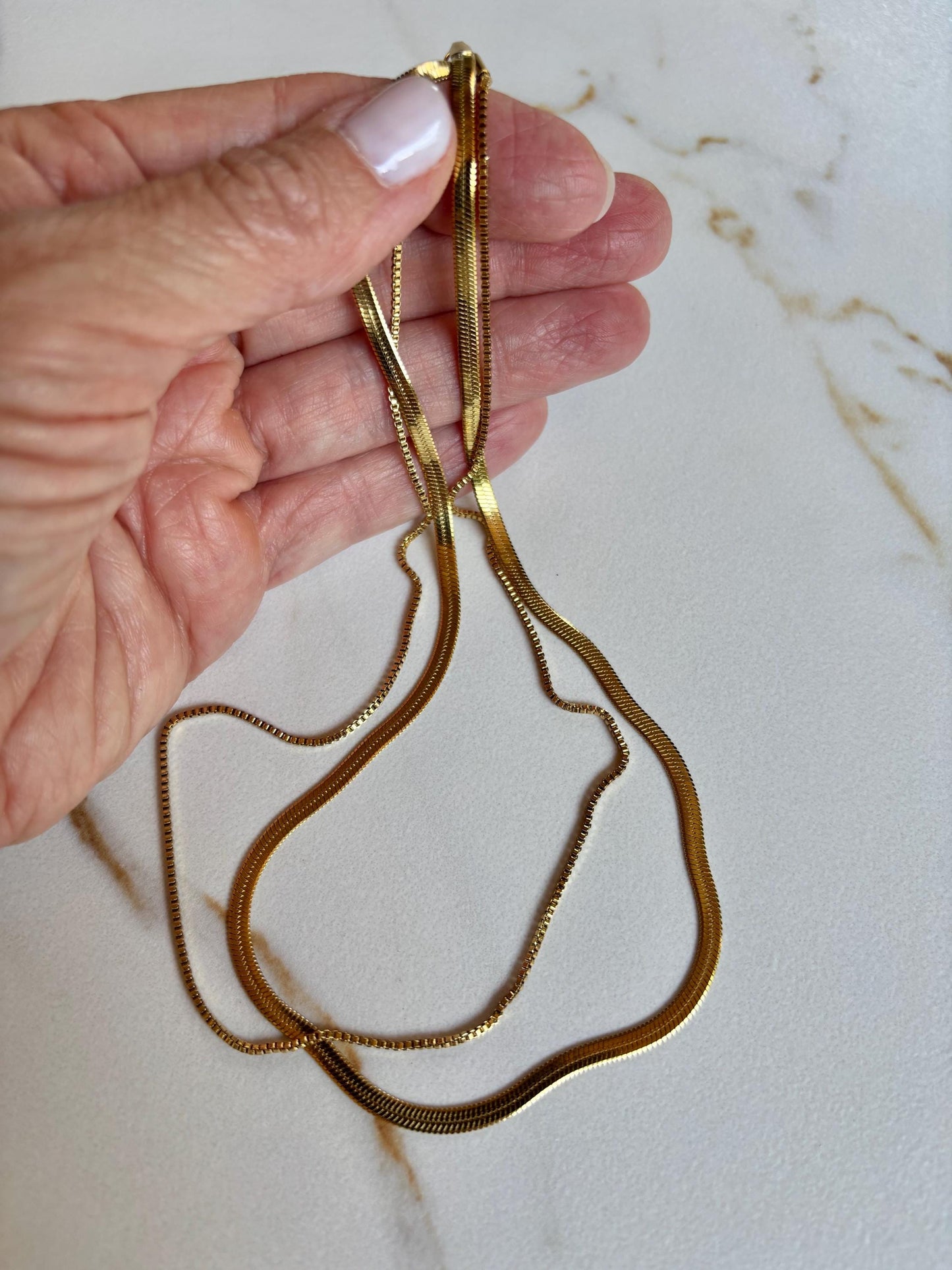 Double Chain Gold Trendy Necklace