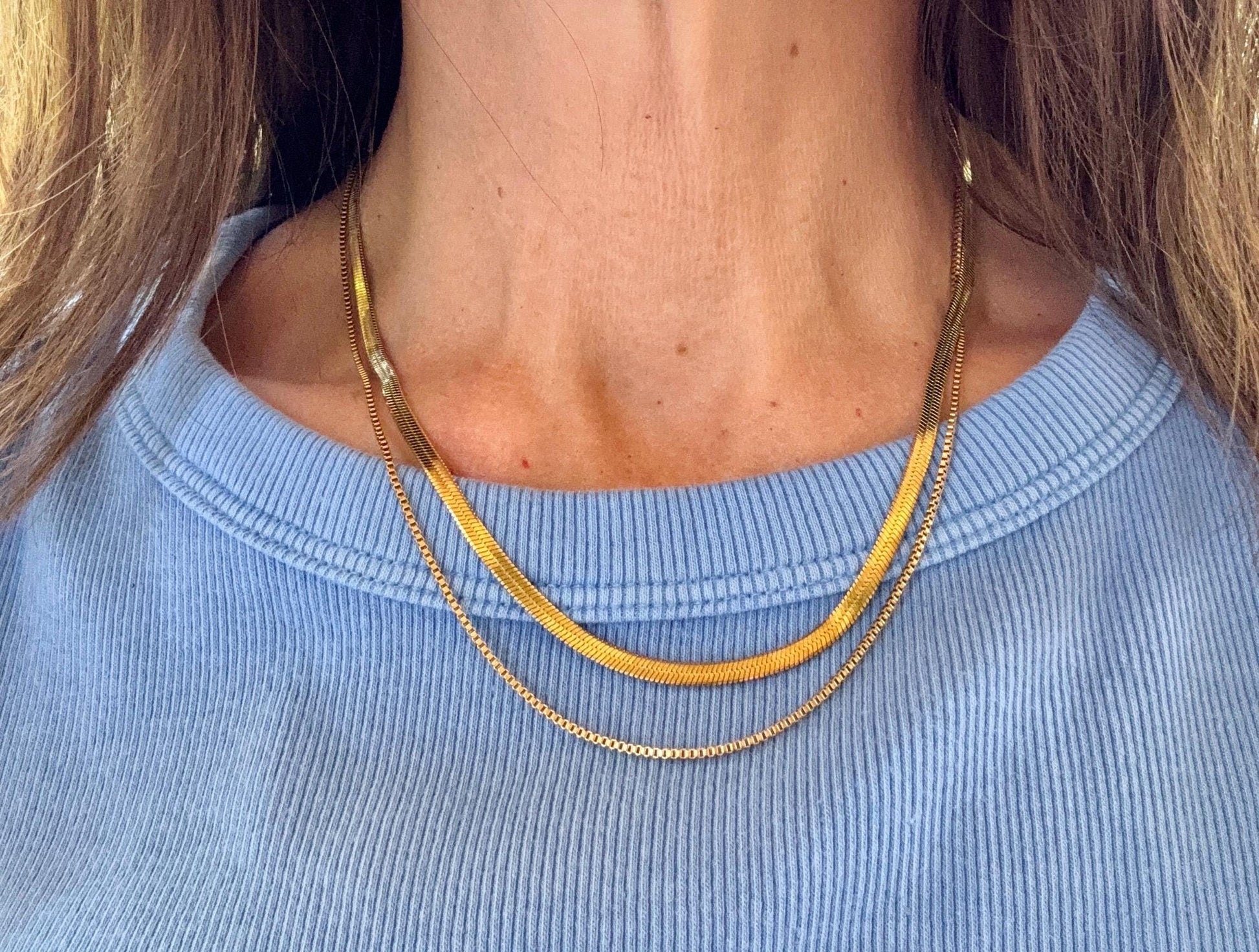 Double Chain Gold Trendy Necklace