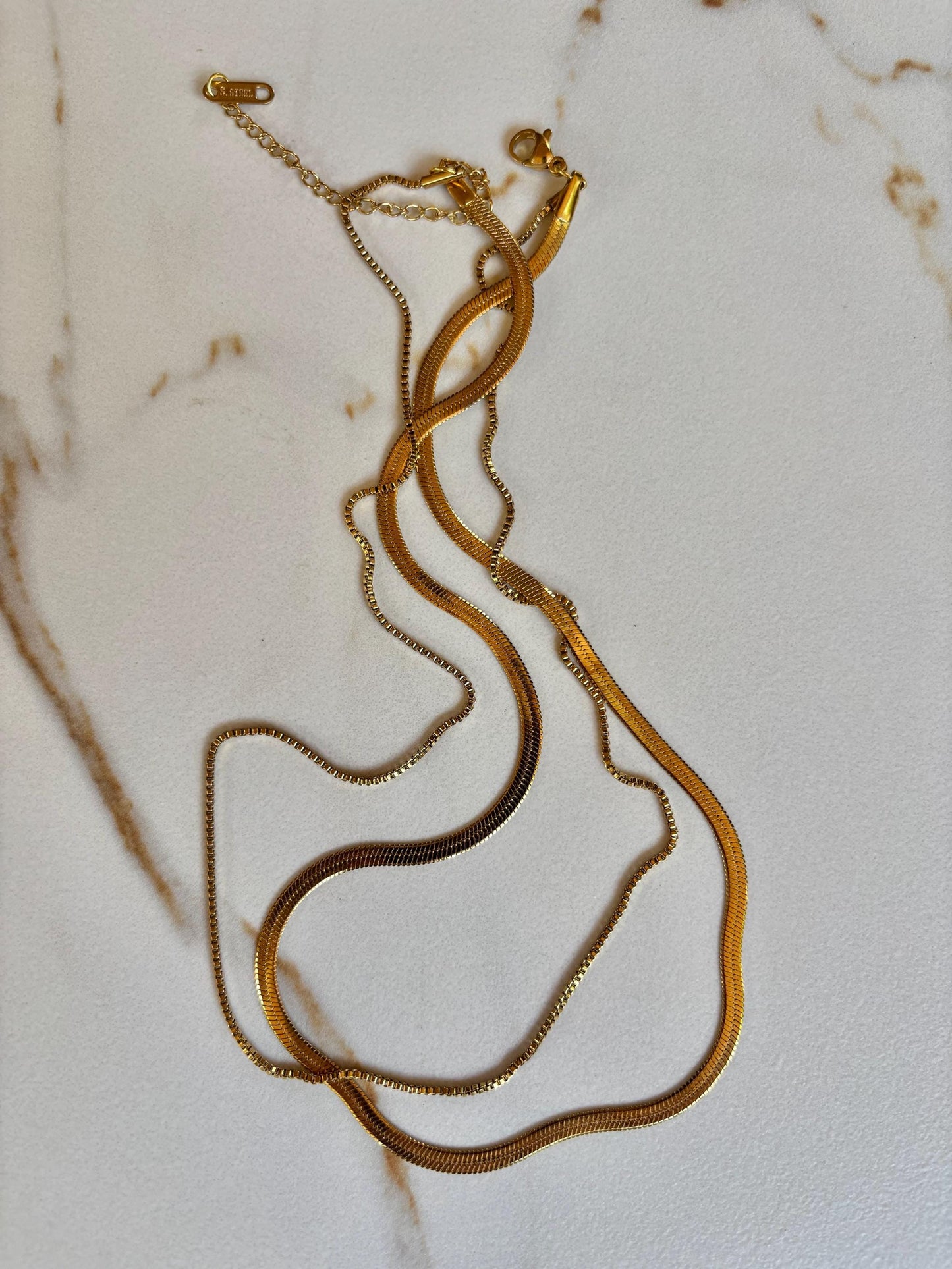 Double Chain Gold Trendy Necklace
